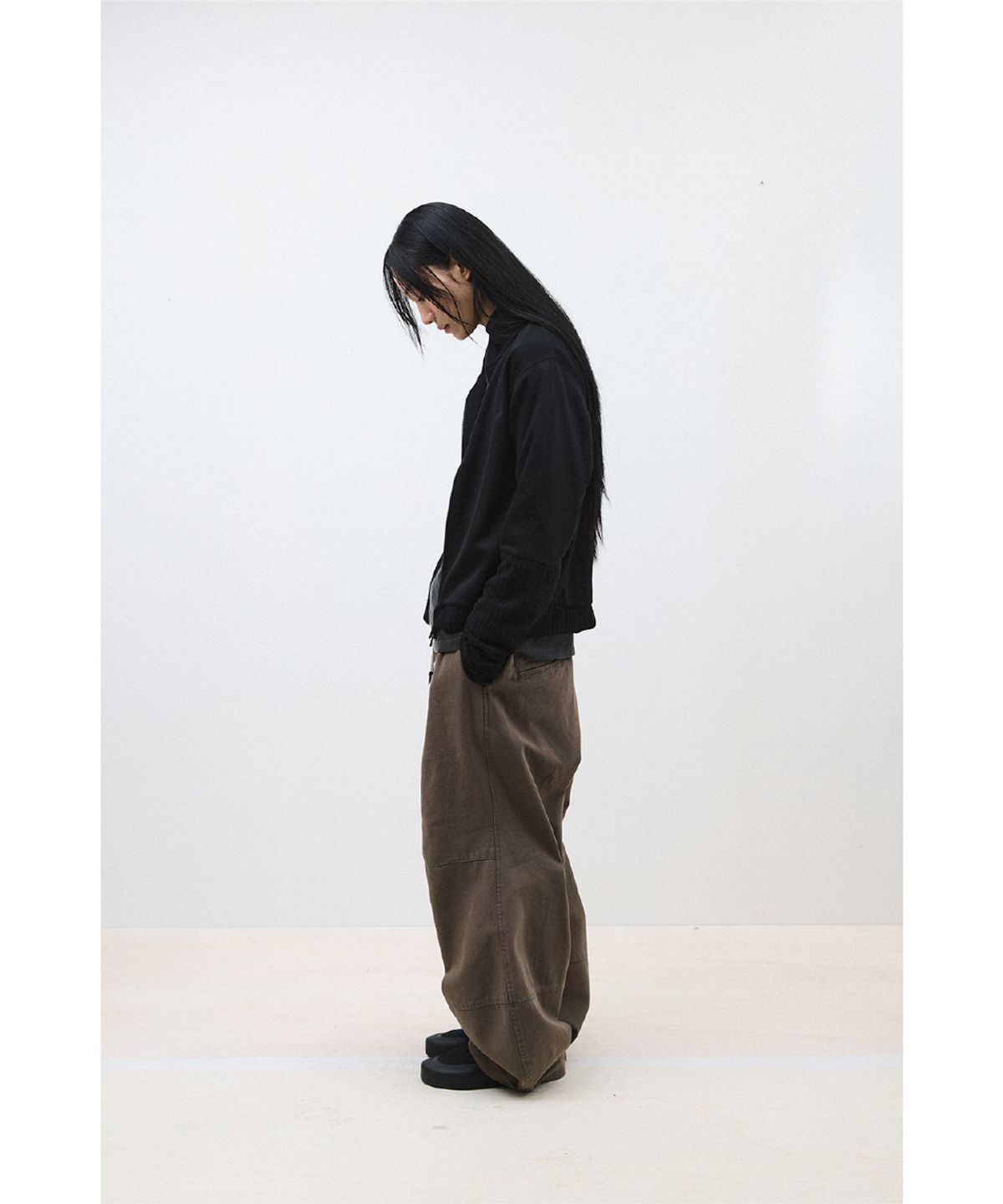 해칭룸(HATCHINGROOM) Double Sleeve Track Cardigan Black
