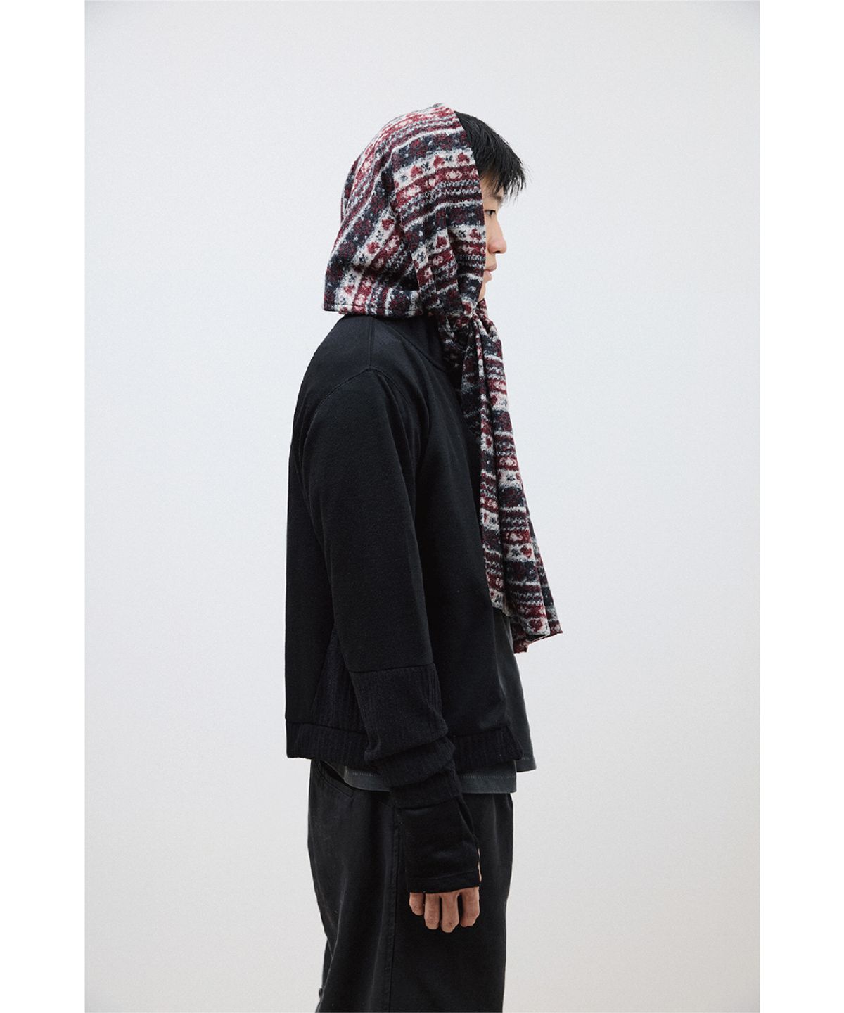 해칭룸(HATCHINGROOM) Double Sleeve Track Cardigan Black
