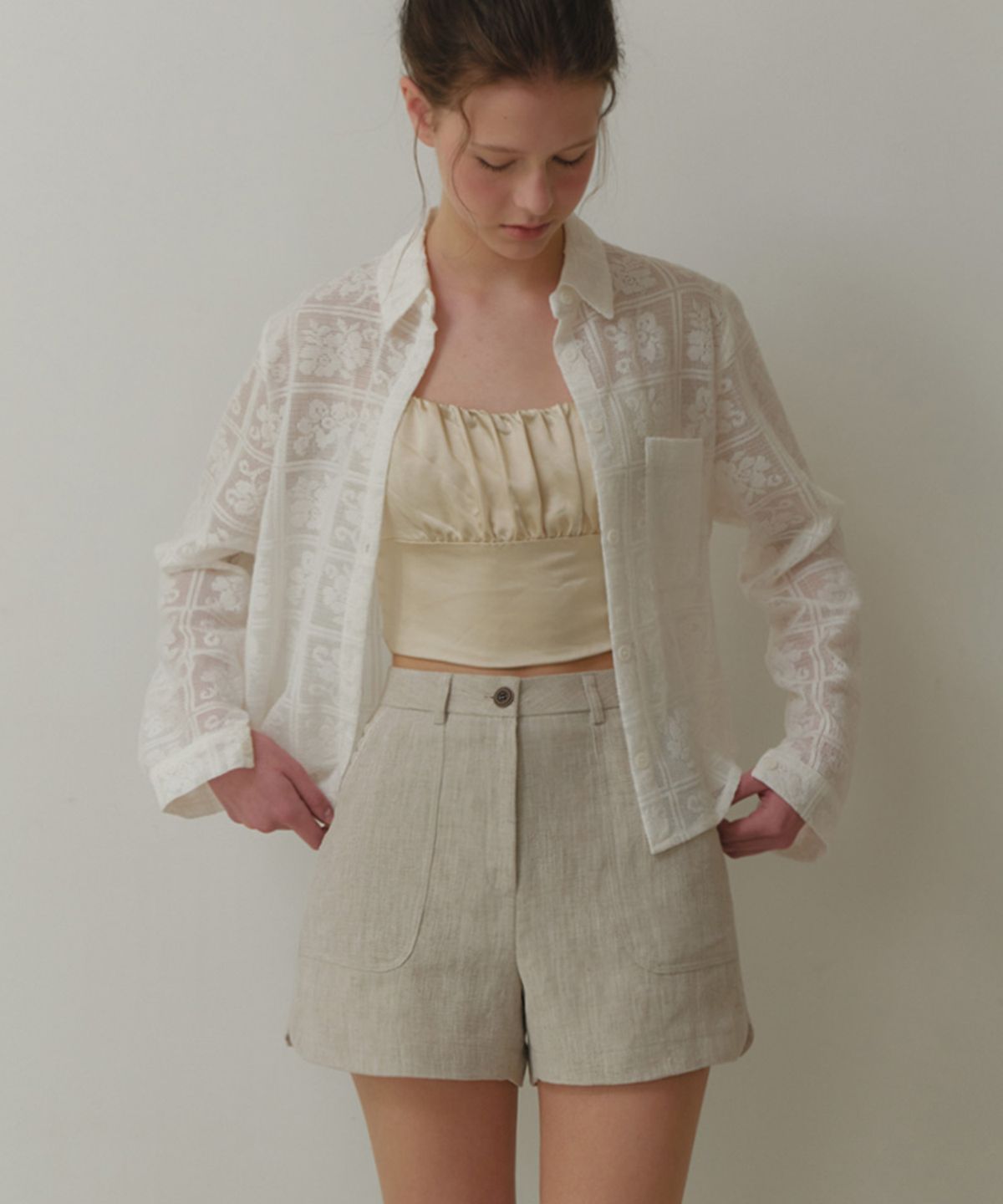 뮈르뮈르(MURMURE) 데츠 린넨 레이스포켓 팬츠_Detz Pants_3colors