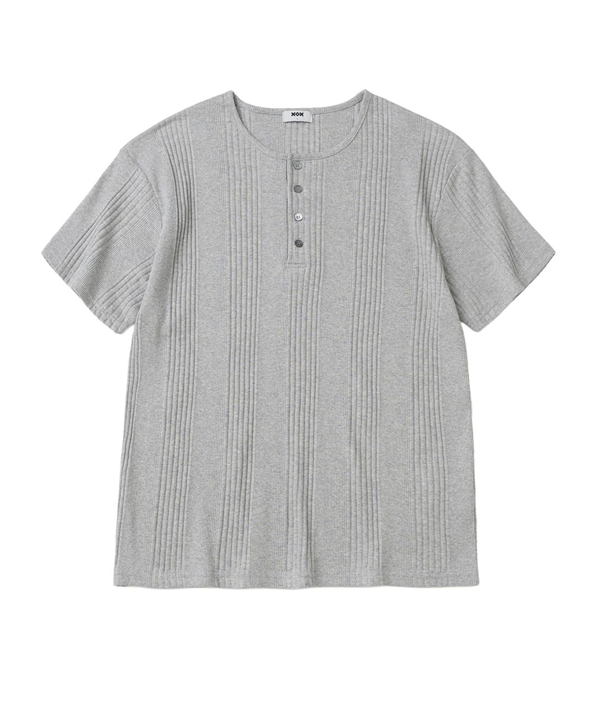 엑스오엑스(XOX) 리브드 헨리넥 반팔 티셔츠(3color)