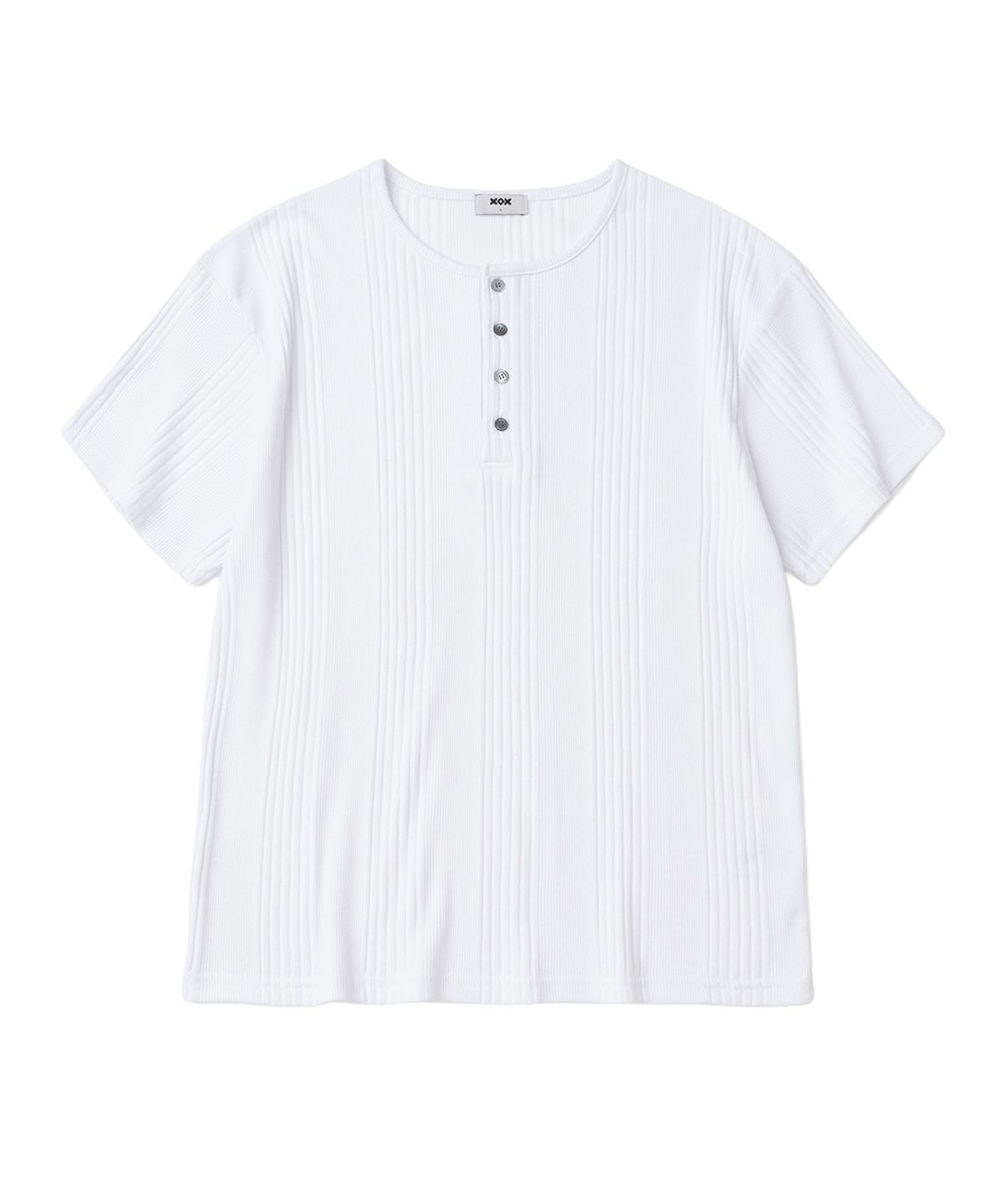 엑스오엑스(XOX) 리브드 헨리넥 반팔 티셔츠(3color)