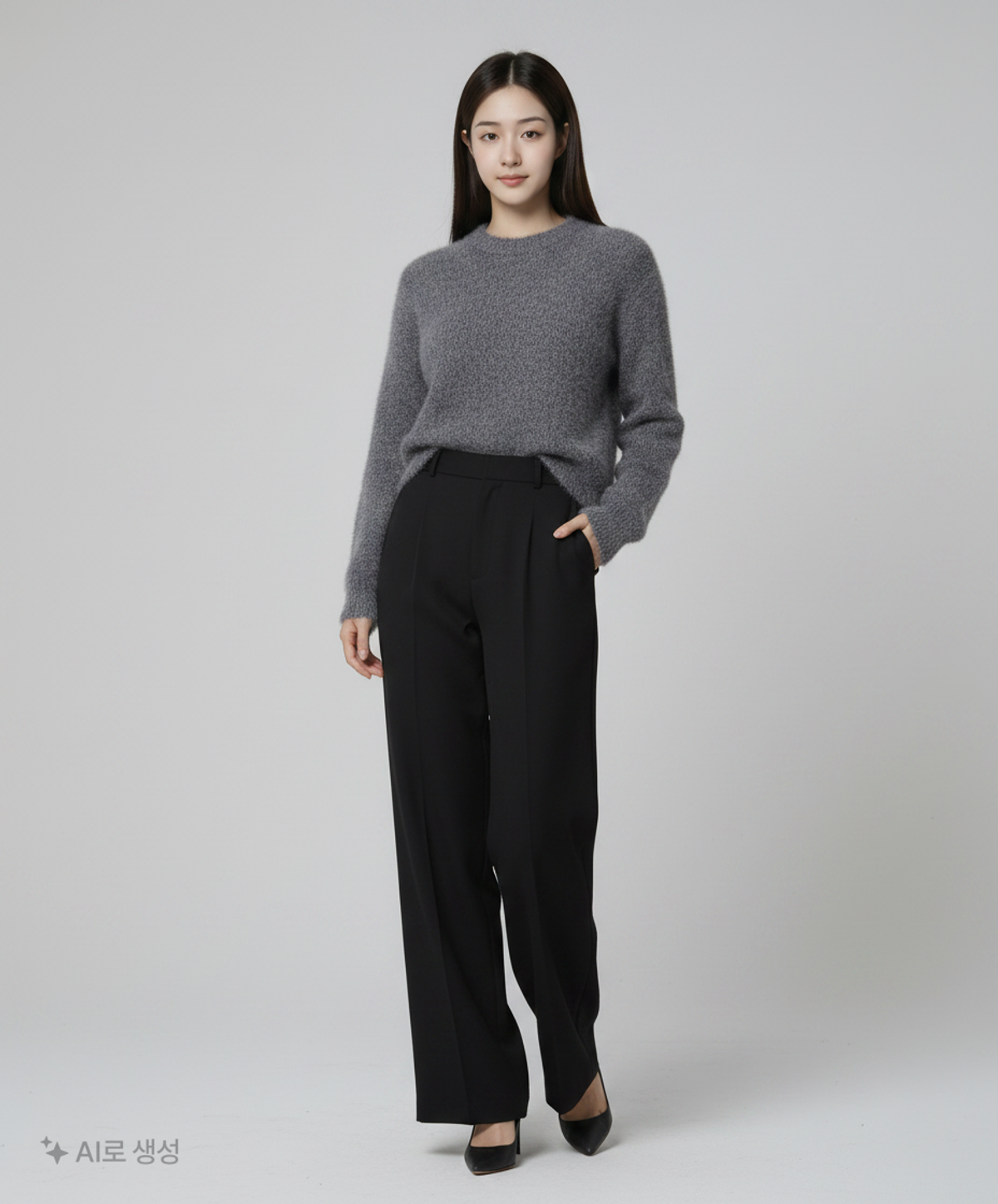 노매뉴얼(NOMANUAL) (시그니처종료)CROPPED HAIRY KNIT - 5 COLOR XL