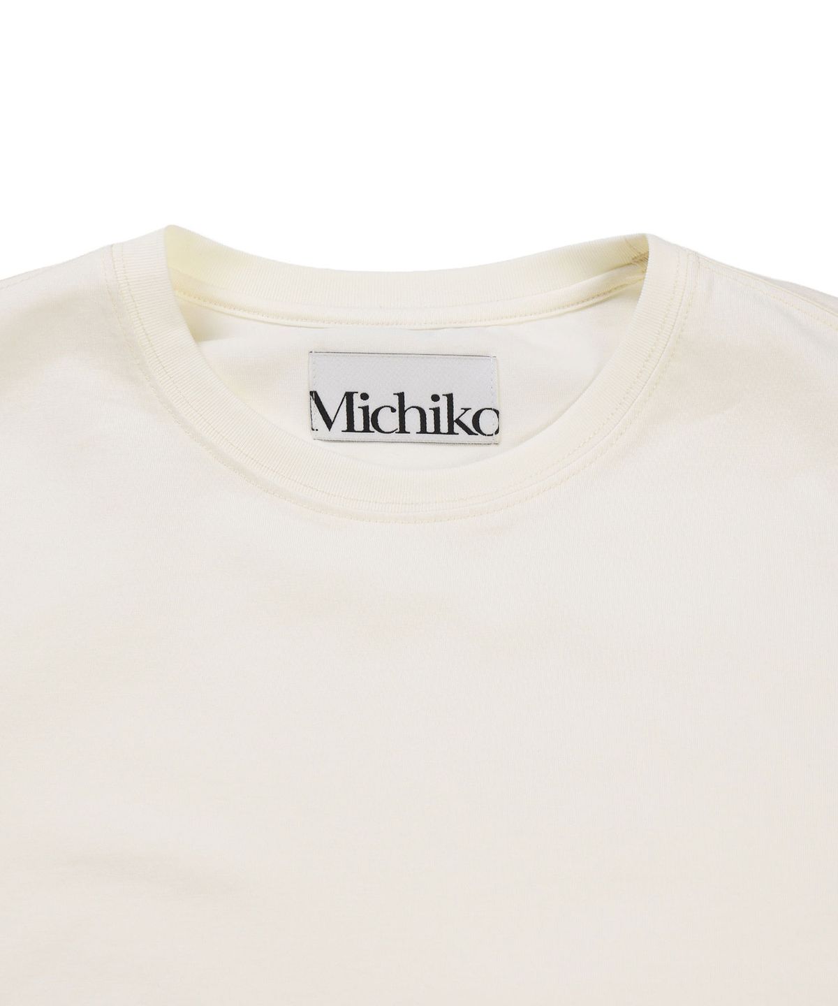 미치코런던 코시노(MICHIKO LONDON KOSHINO) 실키 텍스쳐 코튼 티 크림 아이보리 (2 type)