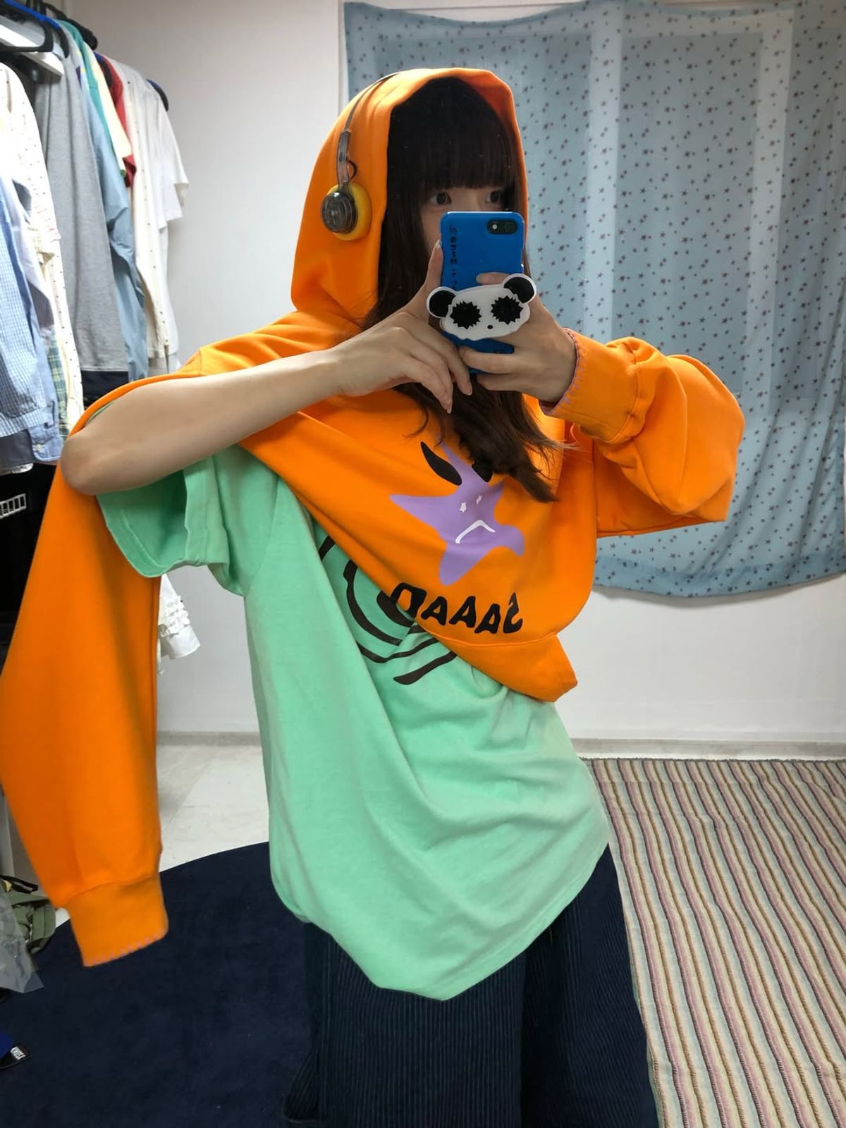 킼키(KICKKI) 스웻 새드 후디 (오렌지)