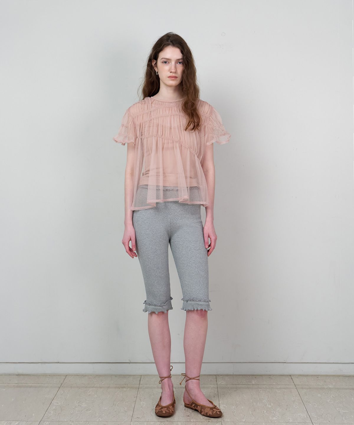 스르비(SELEVER) Frill Banding Capri Pants_2 Color