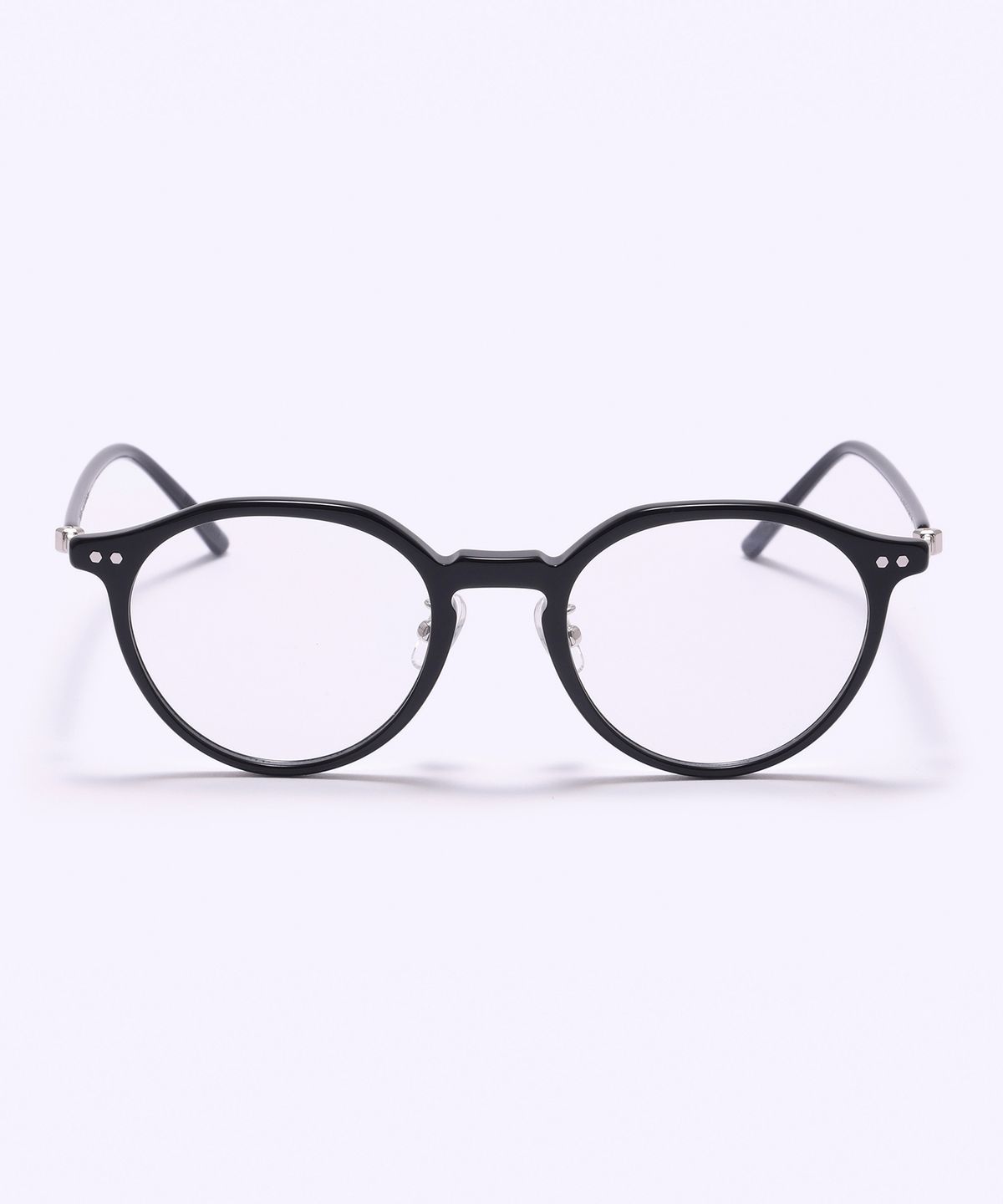 알로아이웨어(ALO EYEWEAR) [SILVERBITE] SBG7605 0909G HD ACETATE 초경량 고밀도 아세테이트 블랙 판토 안경테 블루라이트 렌즈 선택