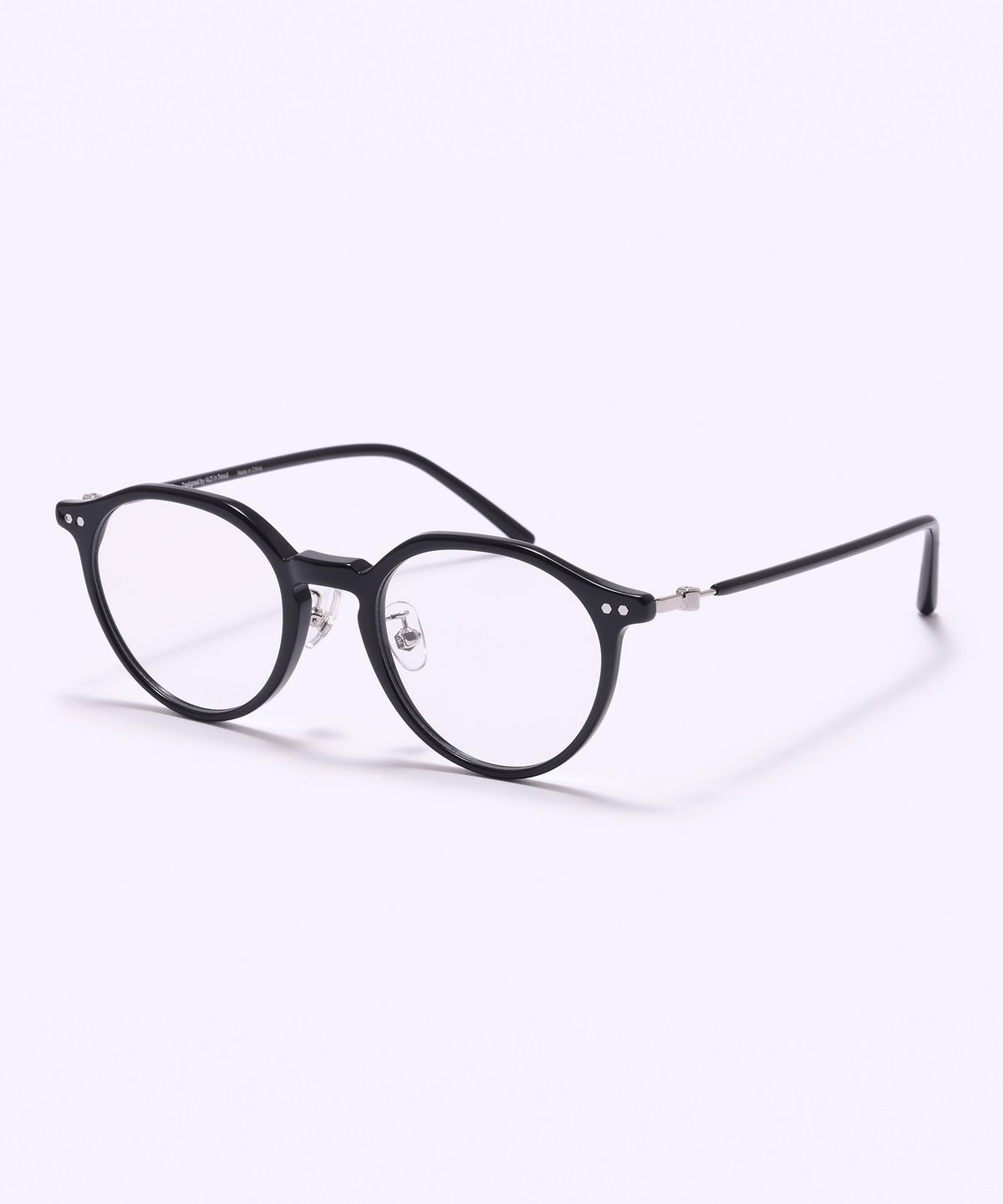 알로아이웨어(ALO EYEWEAR) [SILVERBITE] SBG7605 0909G HD ACETATE 초경량 고밀도 아세테이트 블랙 판토 안경테 블루라이트 렌즈 선택