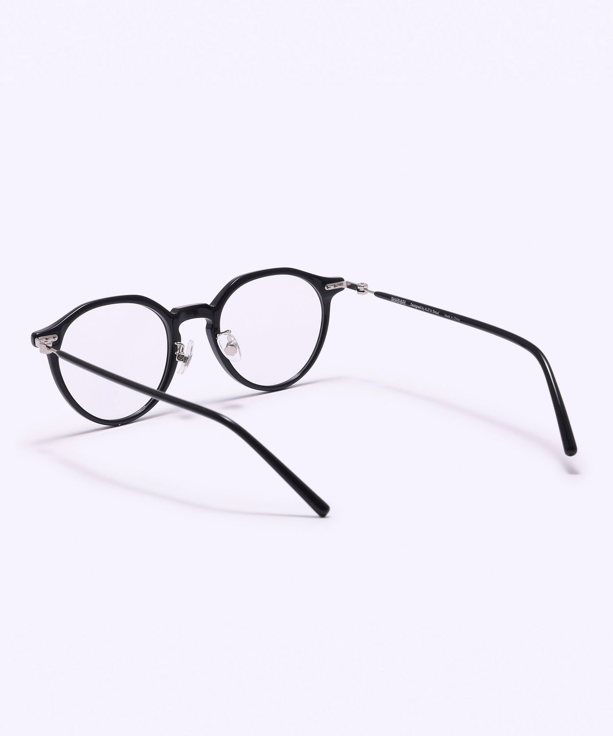 알로아이웨어(ALO EYEWEAR) [SILVERBITE] SBG7605 0909G HD ACETATE 초경량 고밀도 아세테이트 블랙 판토 안경테 블루라이트 렌즈 선택