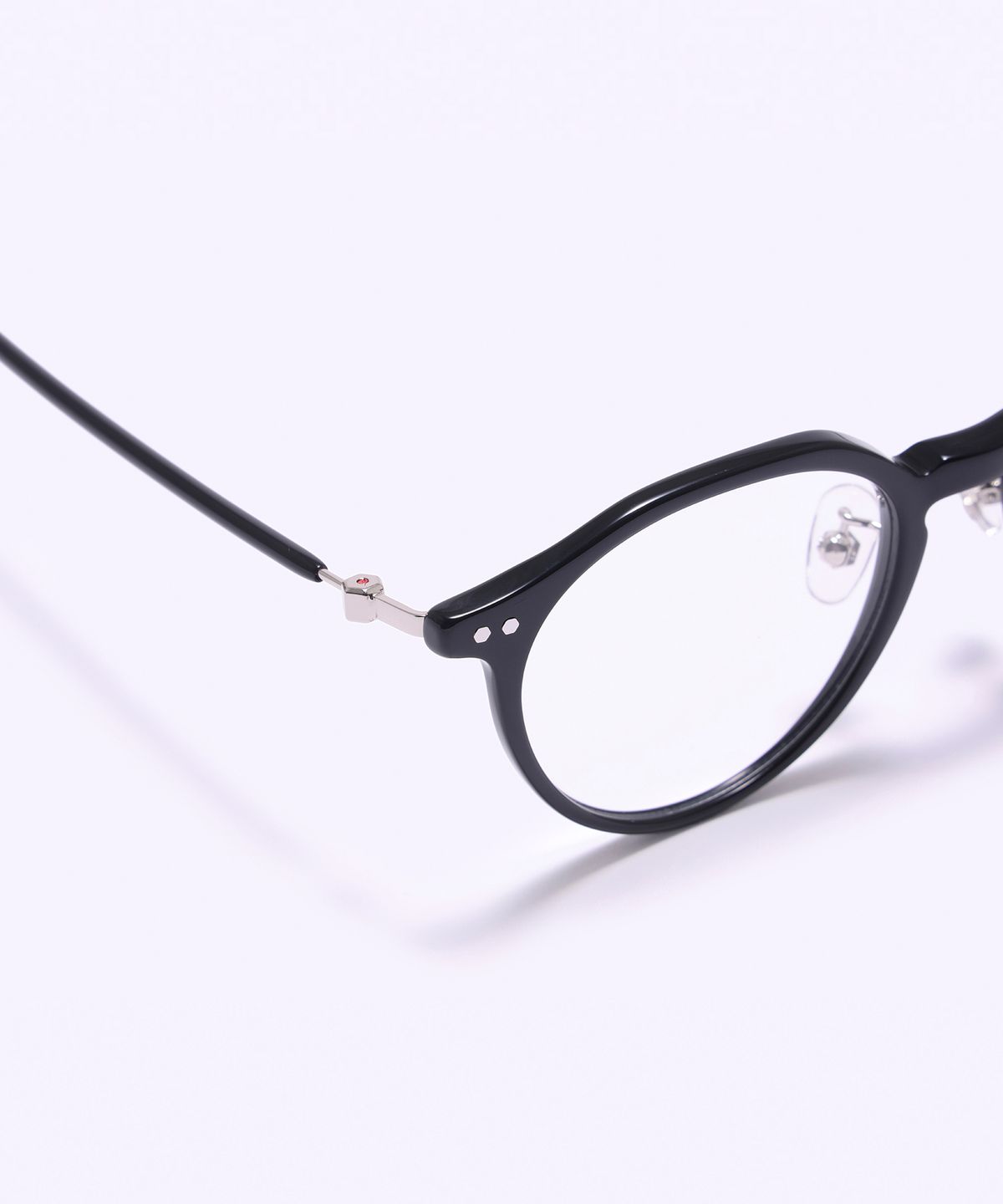 알로아이웨어(ALO EYEWEAR) [SILVERBITE] SBG7605 0909G HD ACETATE 초경량 고밀도 아세테이트 블랙 판토 안경테 블루라이트 렌즈 선택