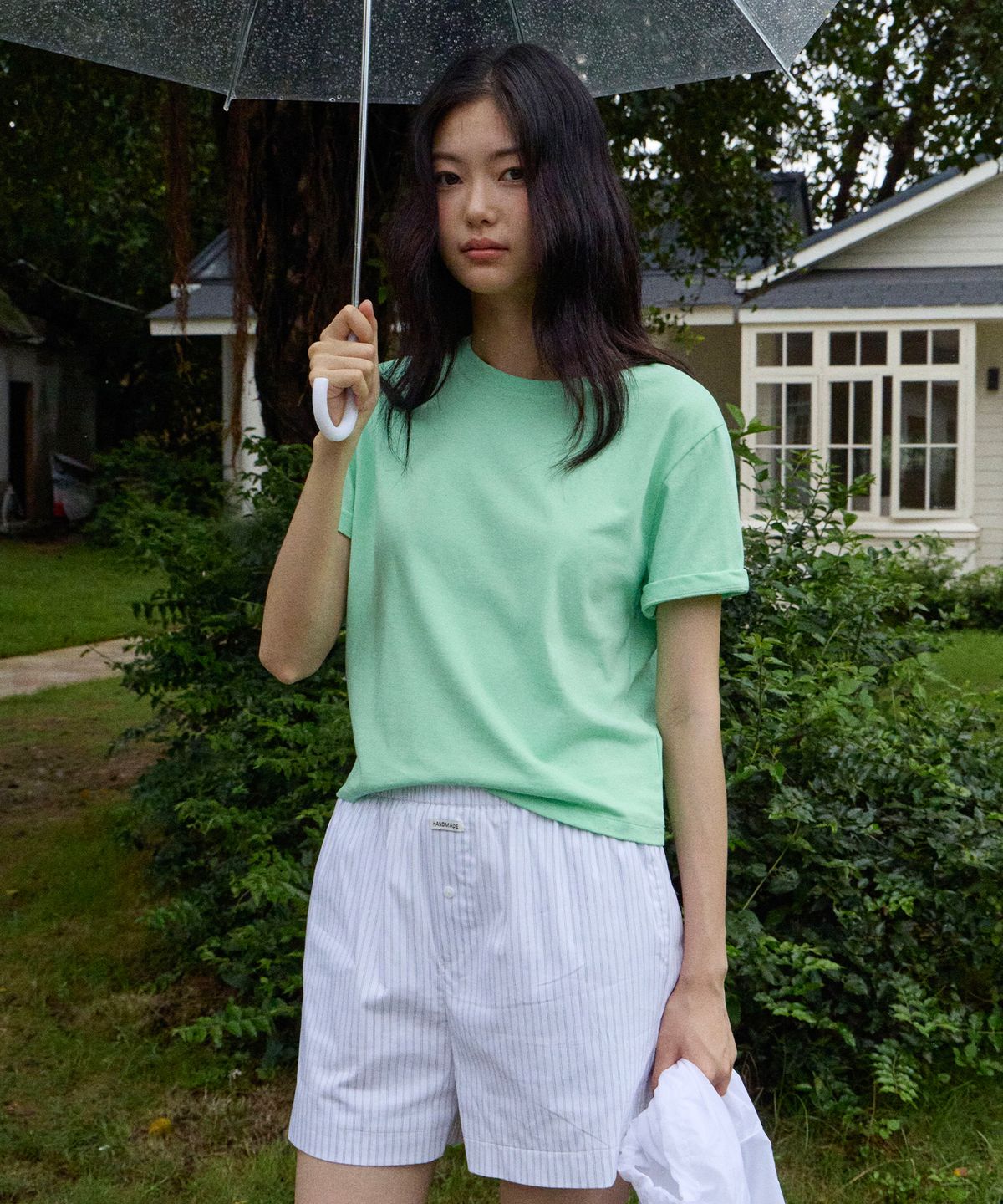 무드인사이드 우먼(MOOD INSIDE WOMAN) (woman) 컬러팩 에센셜 레이어드 크롭 하프티_18Color