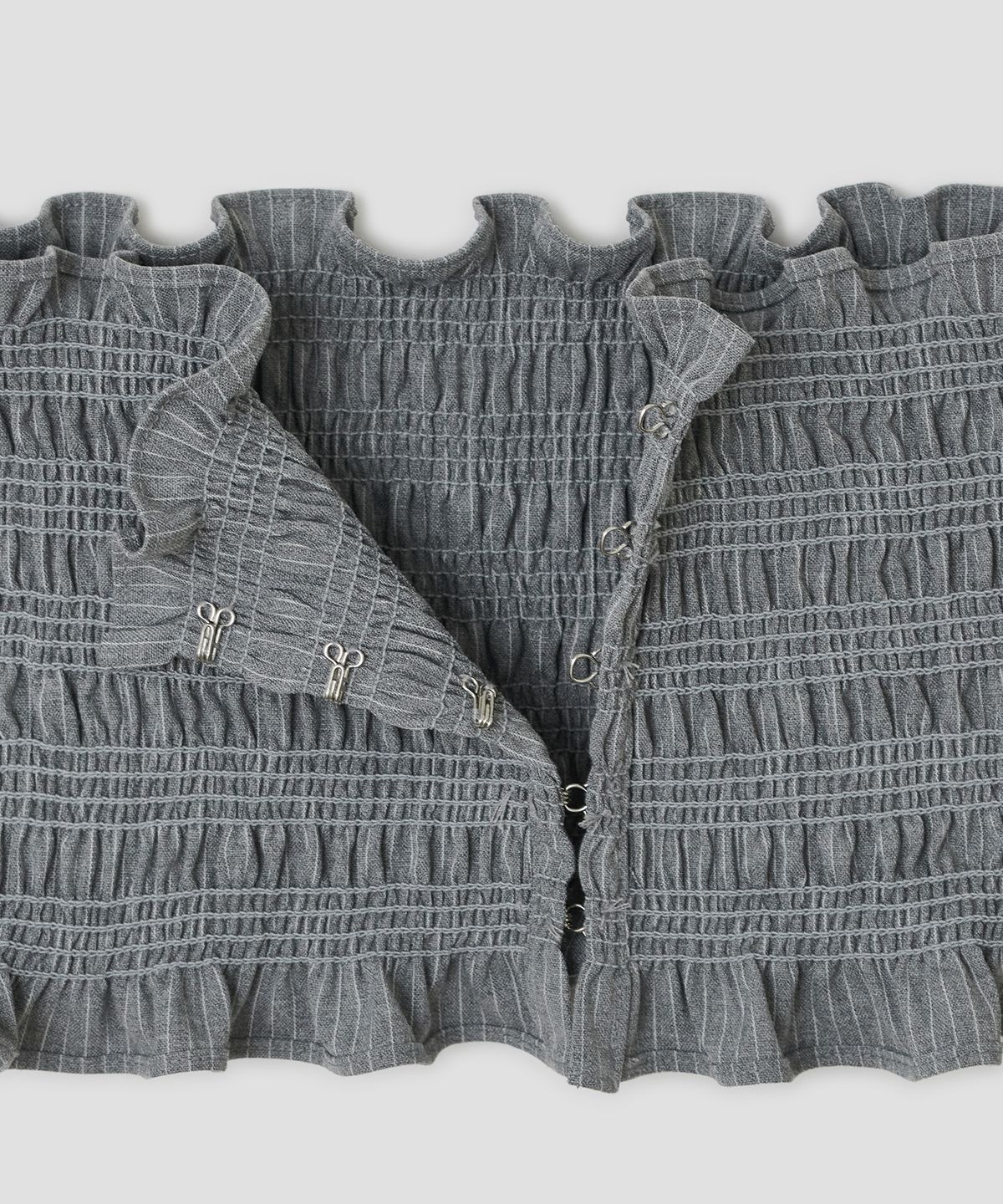타입서비스(TYPESERVICE) Smocked Hook Top [Gray]