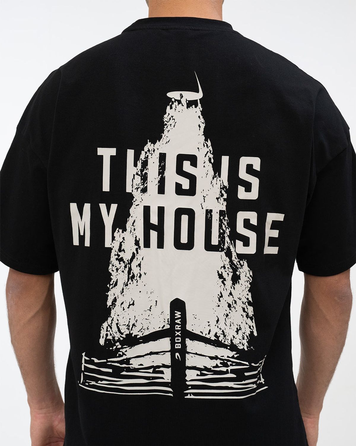 복스로(BOXRAW) This Is My House 오버사이즈 티셔츠 - 남성 M BXRW-U-TIMH [블랙]