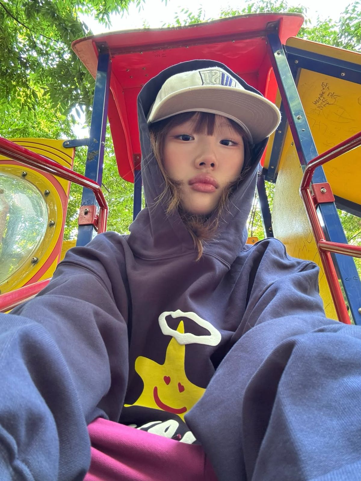 킼키(KICKKI) 스웻 새드 후디 (네이비)