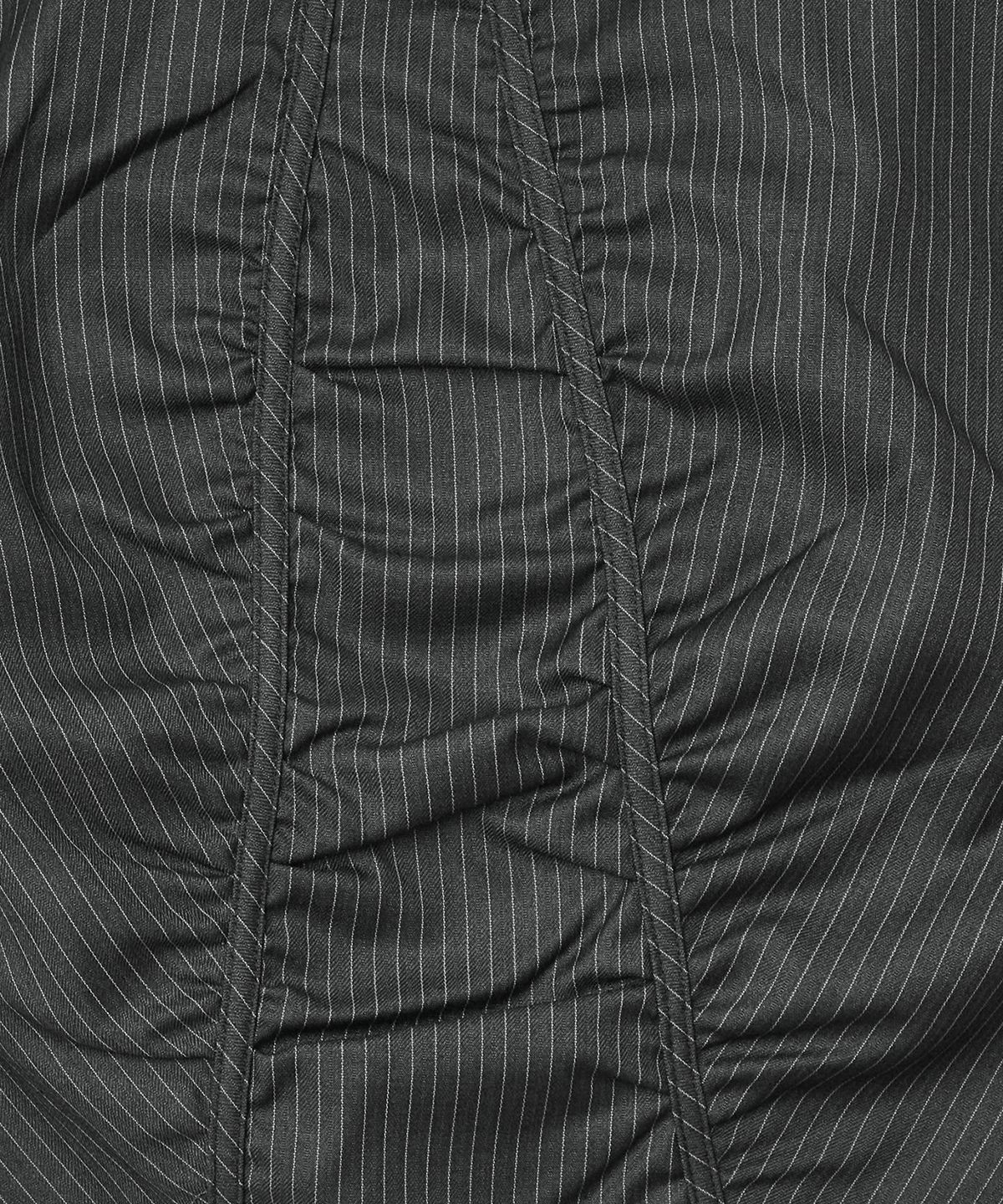 타입서비스(TYPESERVICE) Striped Ruched Zip Tank [Charcoal]