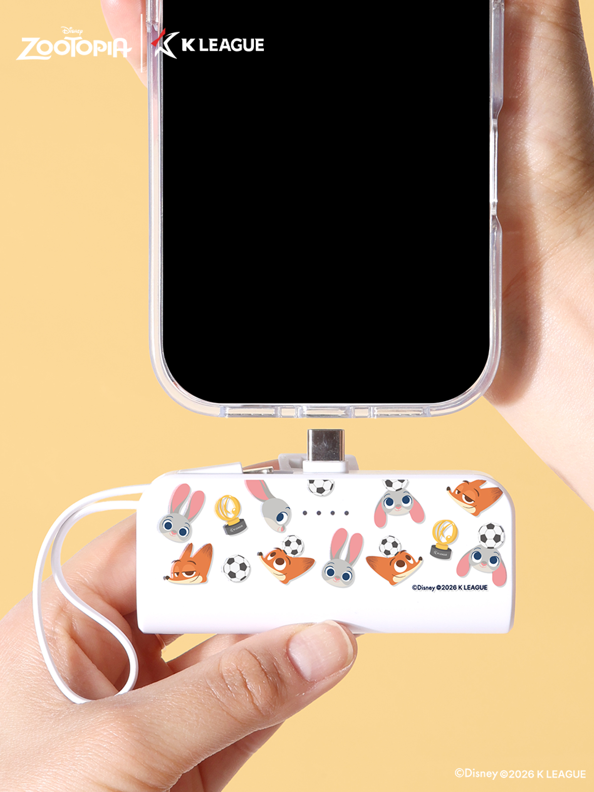 디자인스킨(DESIGNSKIN) [그래픽마켓] 도킹형 보조배터리 C타입-K리그 닉앤주디 페이스