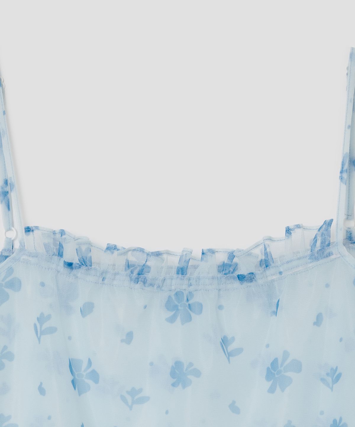 타입서비스(TYPESERVICE) Mesh Ruffled Layered Dress [Blue]