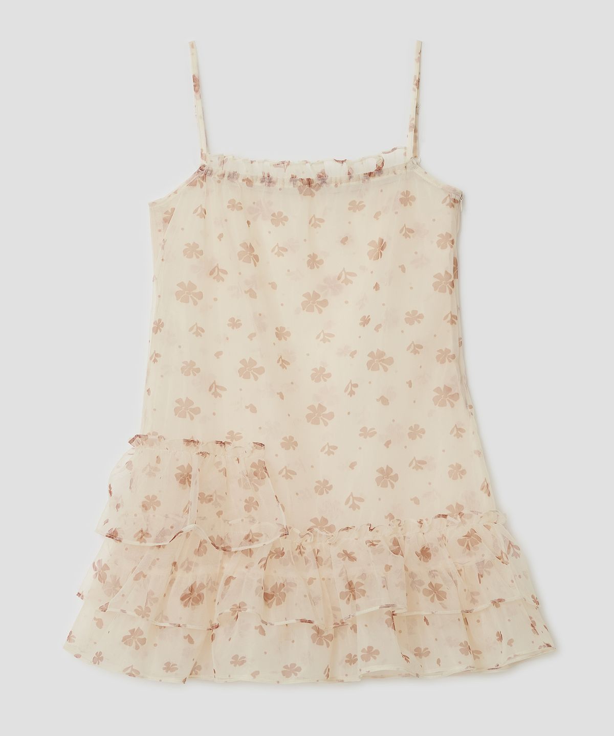 타입서비스(TYPESERVICE) Mesh Ruffled Layered Dress [Yellow]