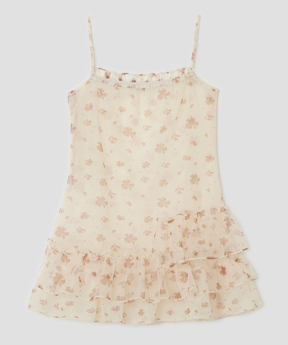 타입서비스(TYPESERVICE) Mesh Ruffled Layered Dress [Yellow]