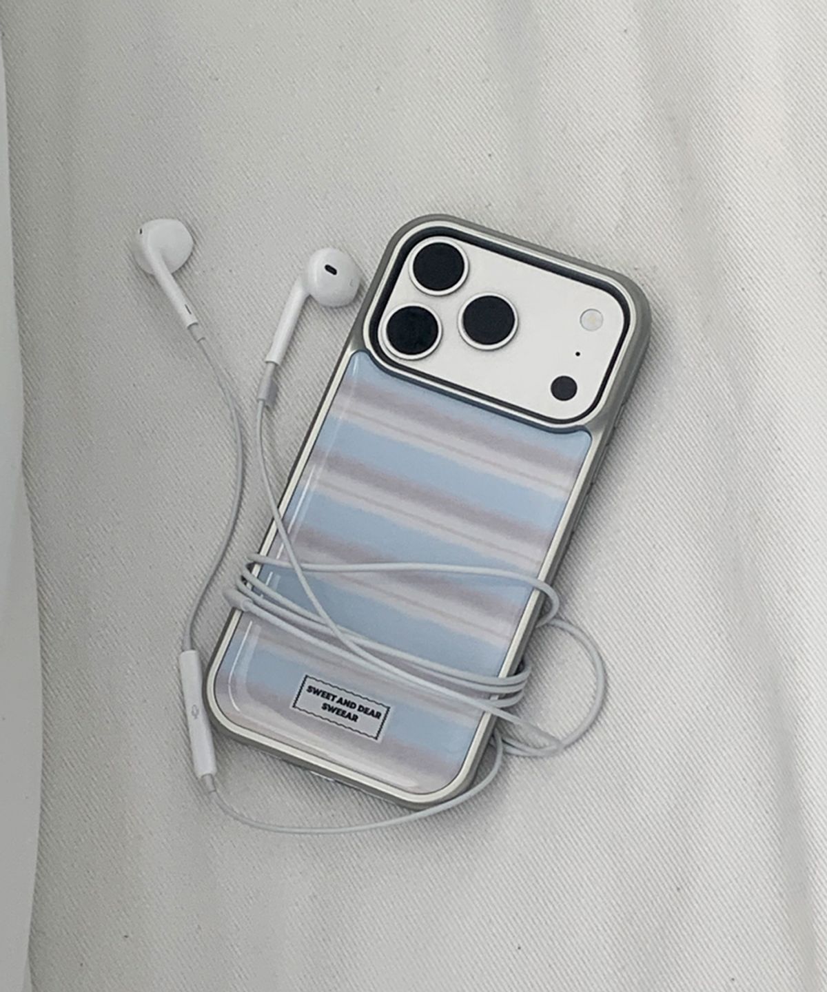스위어(SWEEAR) CLOUD STRIPE CASE (BLUE&BROWN)