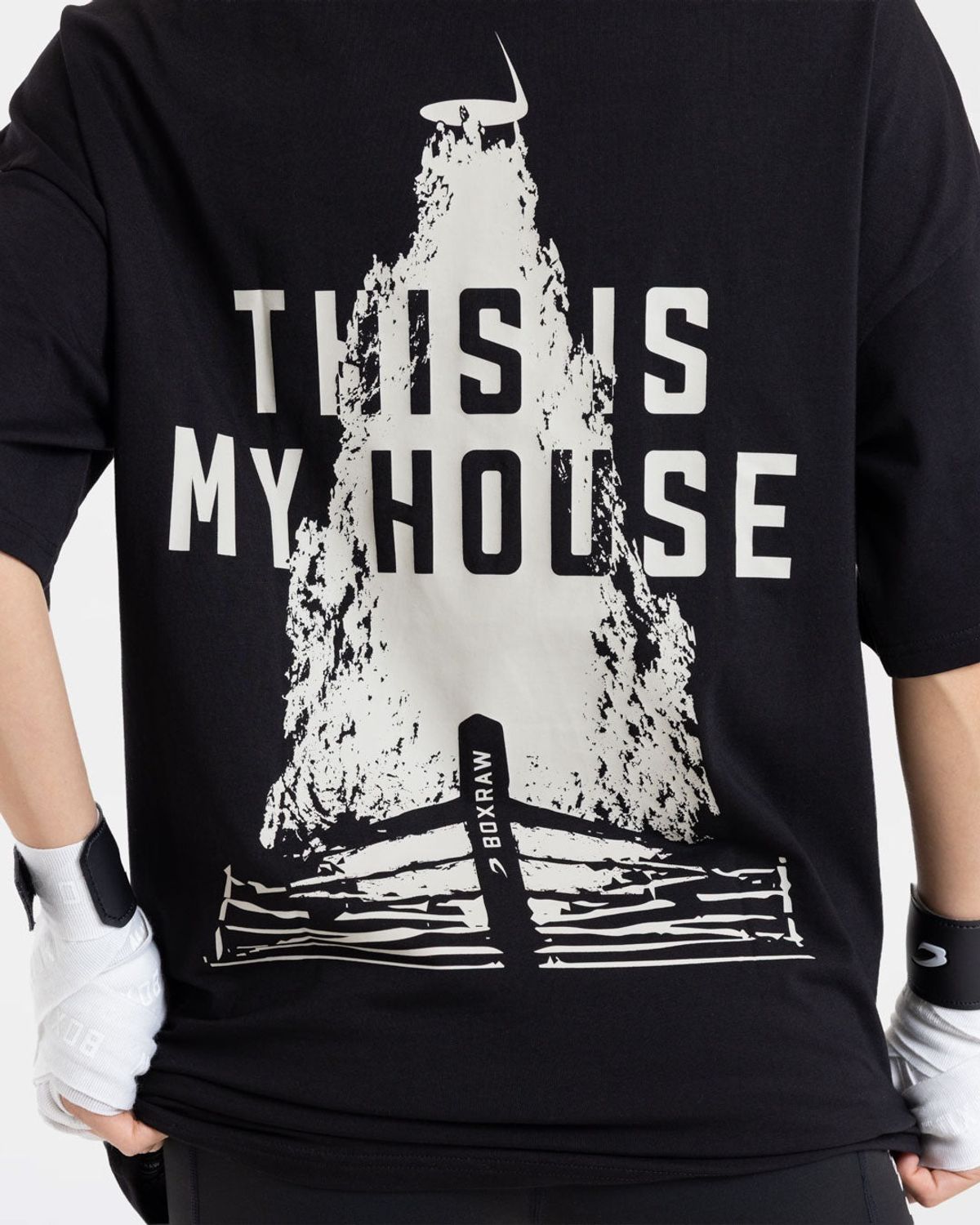 복스로(BOXRAW) This Is My House 오버사이즈 티셔츠 - 여성 W BXRW-U-TIMH-W [블랙]