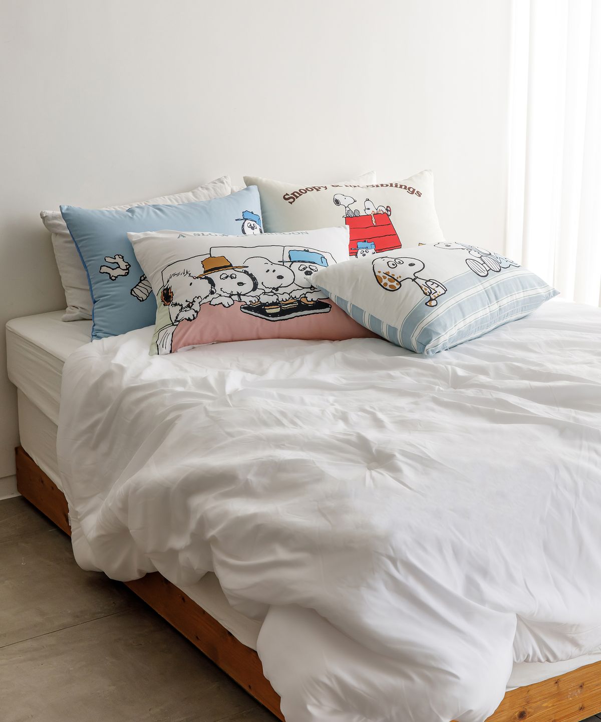 뚜누(TOUNOU) SNOOPY & HIS SIBLINGS Home Time 베개 커버