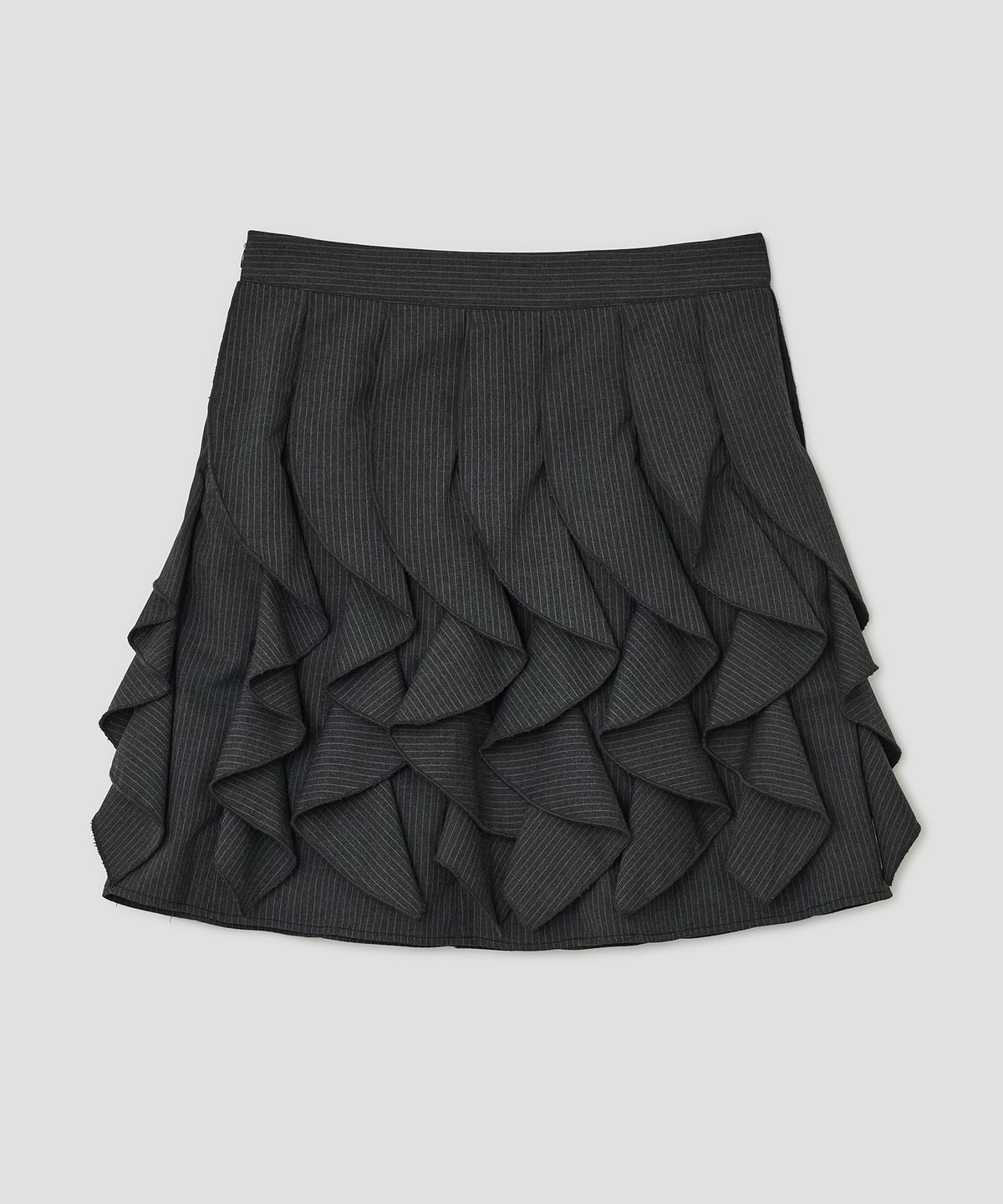 타입서비스(TYPESERVICE) All Over Ruffle Skirt [Charcoal]