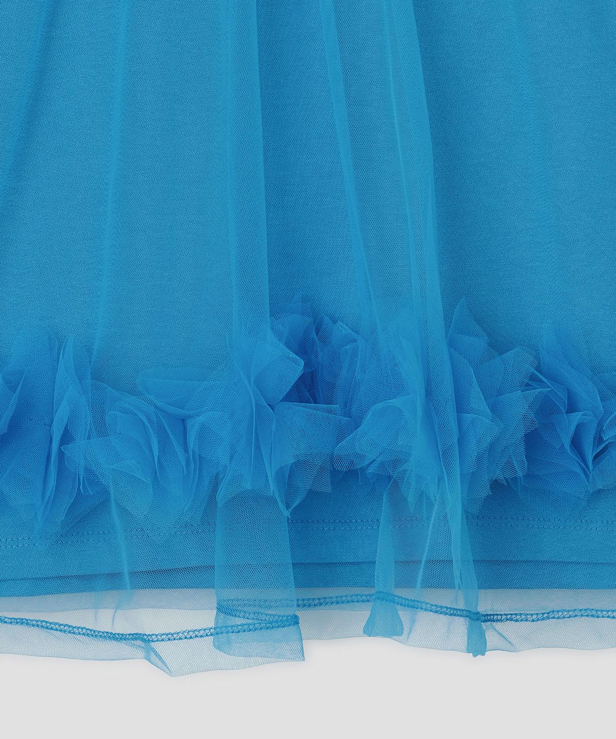 타입서비스(TYPESERVICE) Mesh Layered Shirring Ruffle Top [Blue]