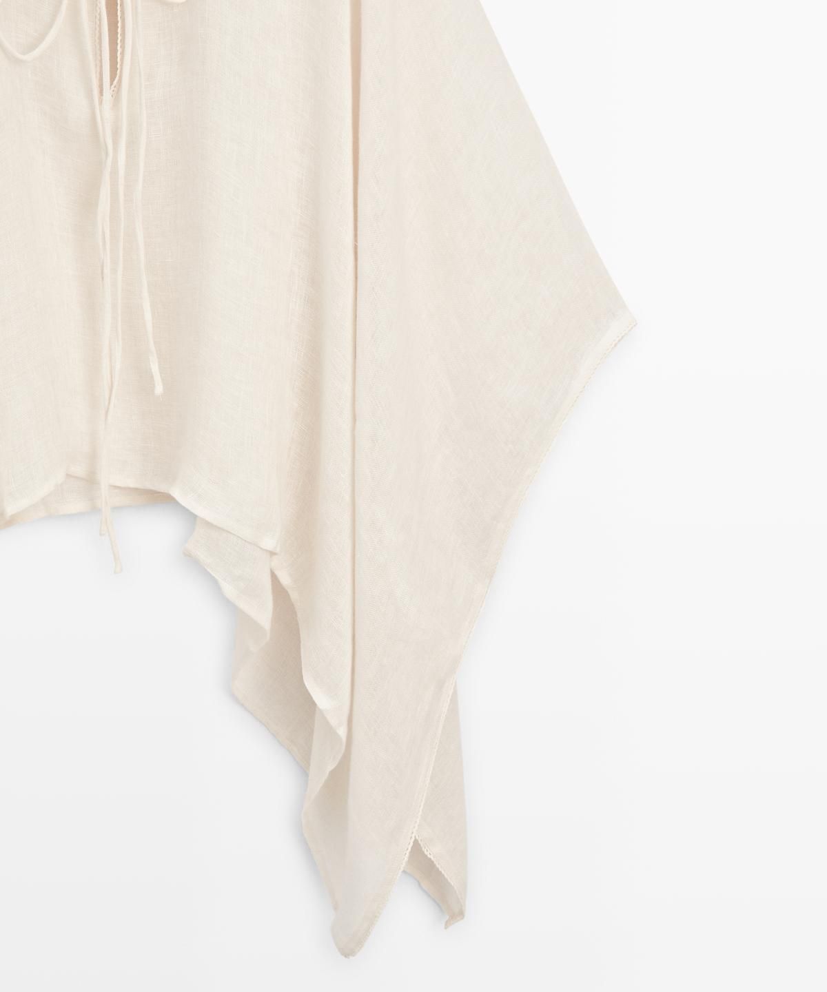 마시모두띠(MASSIMO DUTTI) 100% 린넨 스탠드 칼라 케이프