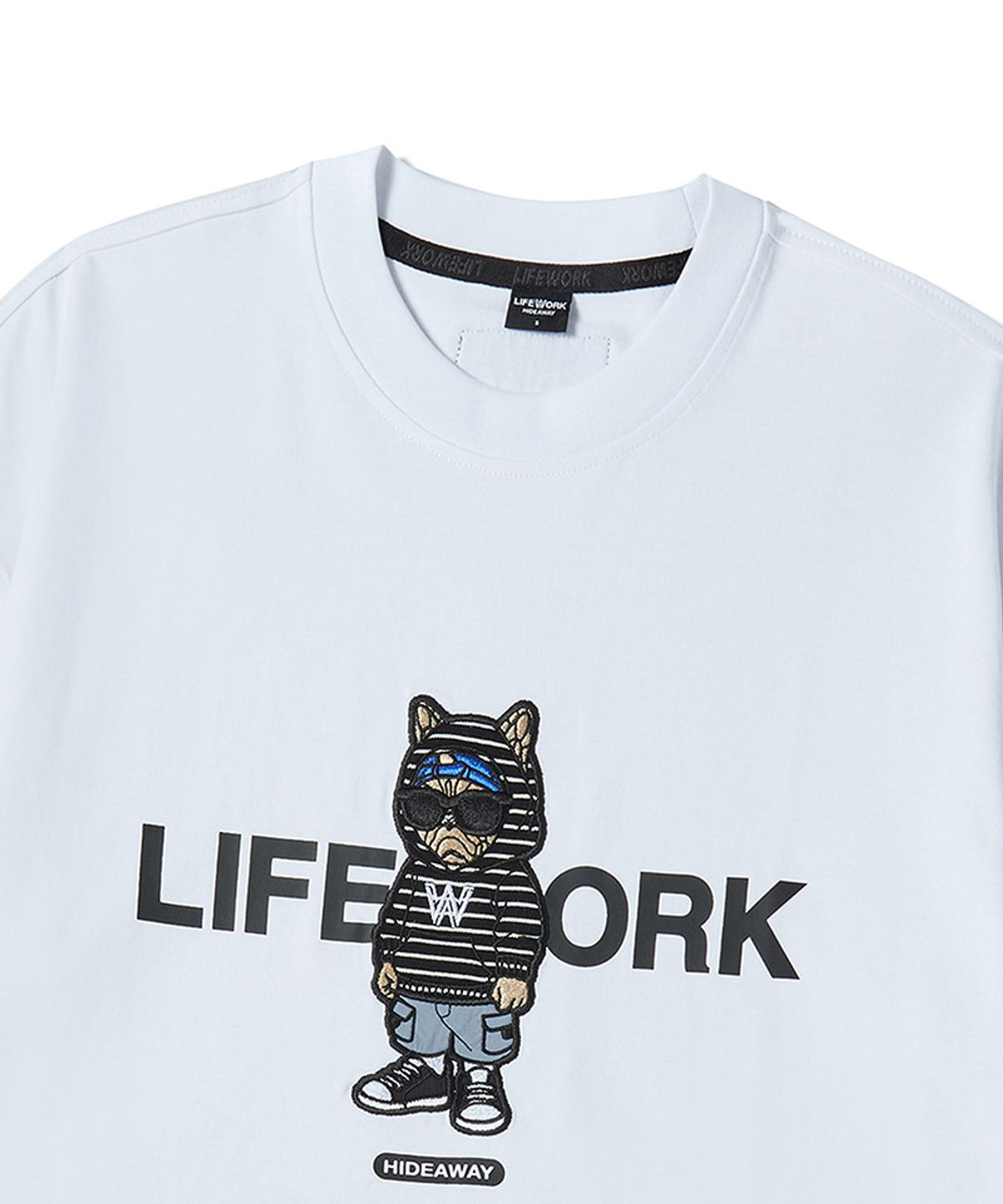 라이프워크 키즈(LIFEWORK KIDS) 키즈) 후드 힙독 아플리케 반팔 티셔츠