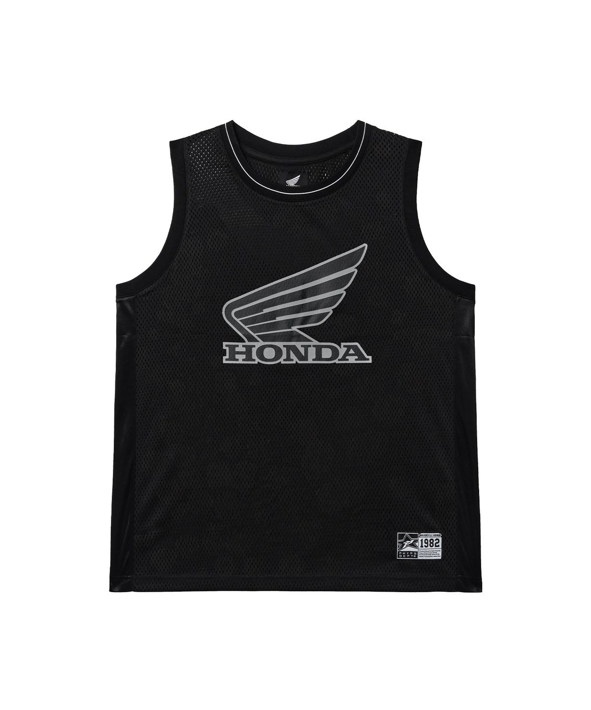 핍스 모터사이클(PHYPS MOTORCYCLE) Mesh 3M Logo Wing Sleeveless Black