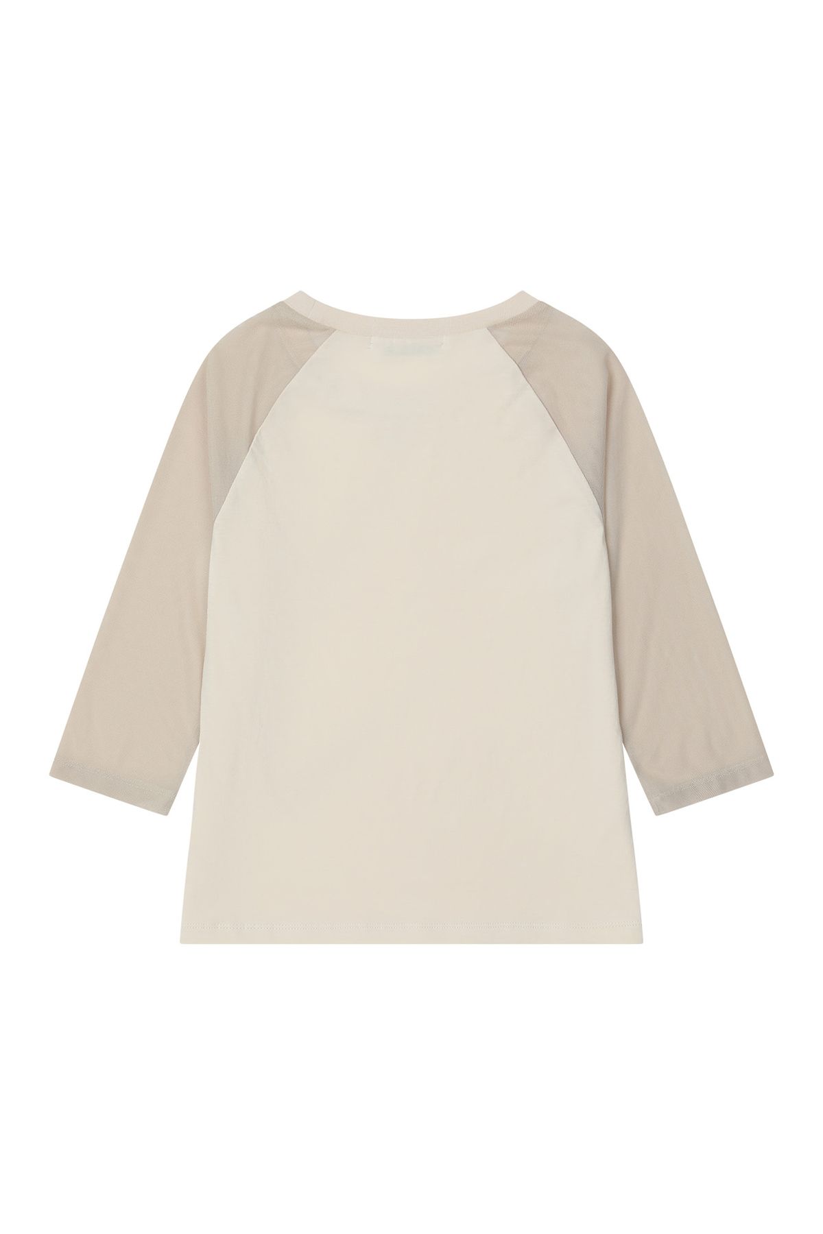 다이닛(DEINET) MESH CONTRAST RAGLAN HALF SLEEVE IN BEIGE