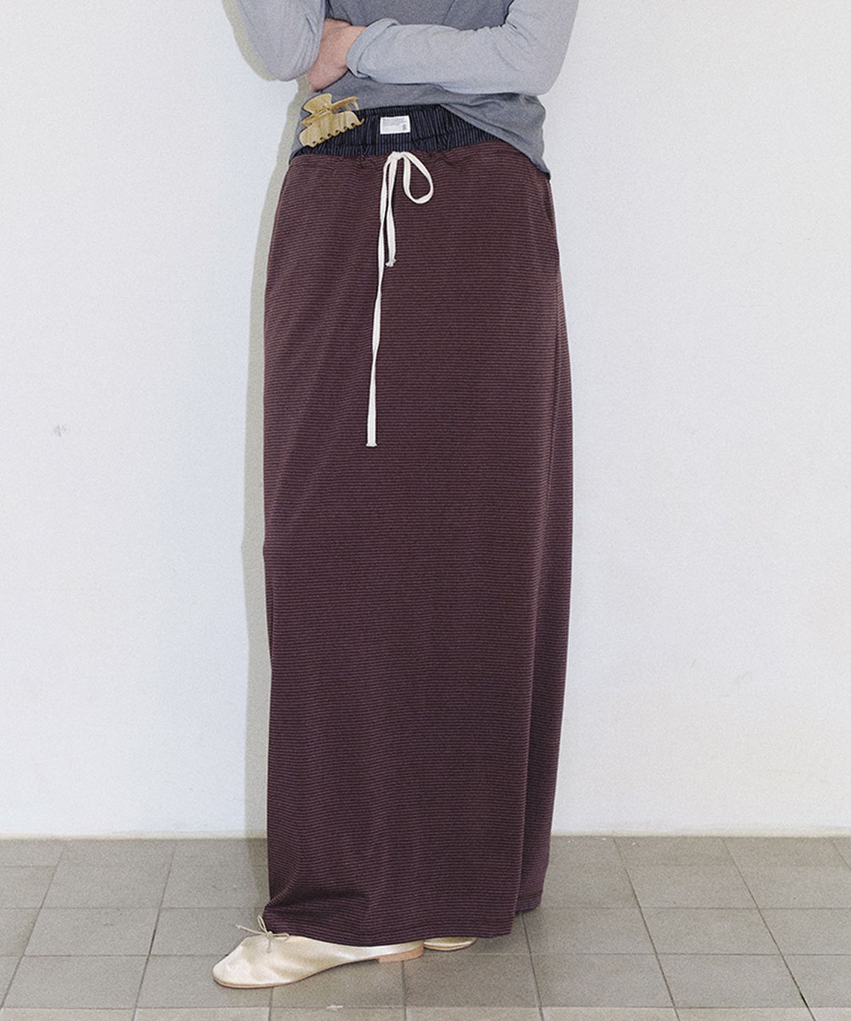 엔오르(EN OR) [CORE] COMFY MAXI SKIRT - PURPLE