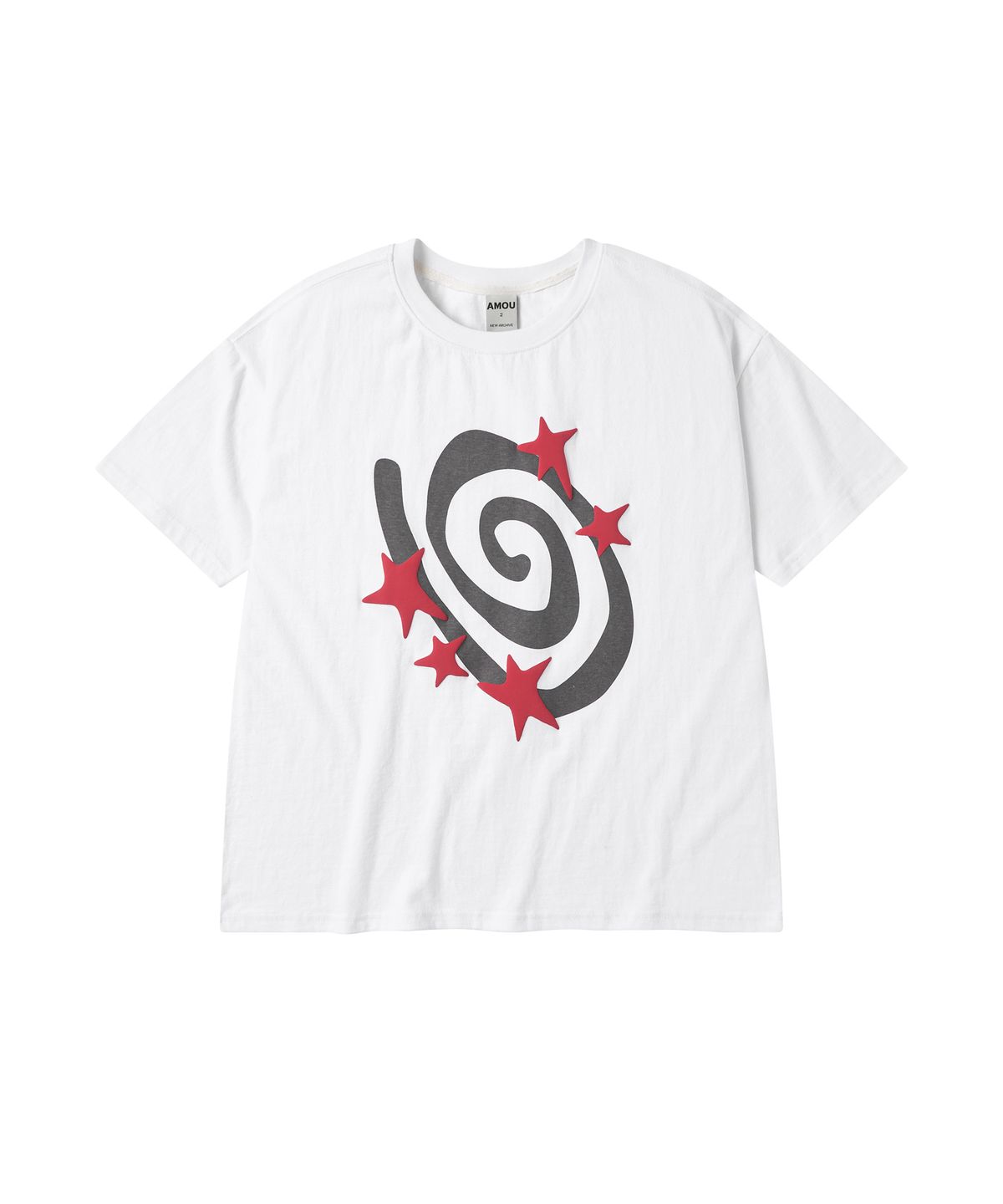 아모우(AMOU) Molly Star half  T-shirts WHITE