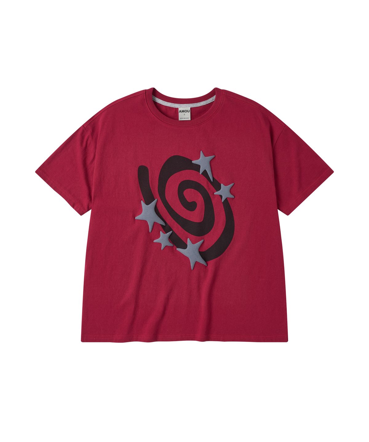 아모우(AMOU) Molly Star half  T-shirts RED