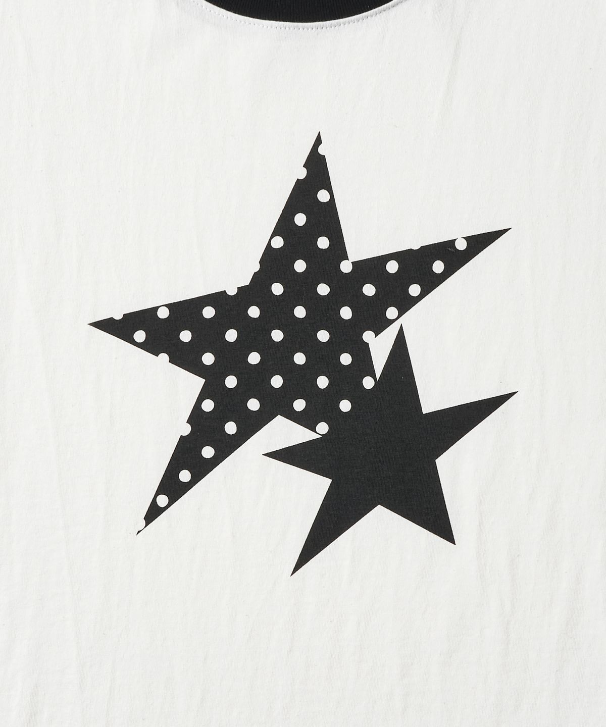 아모우(AMOU) Two Star Ringer T-shirts WHITE