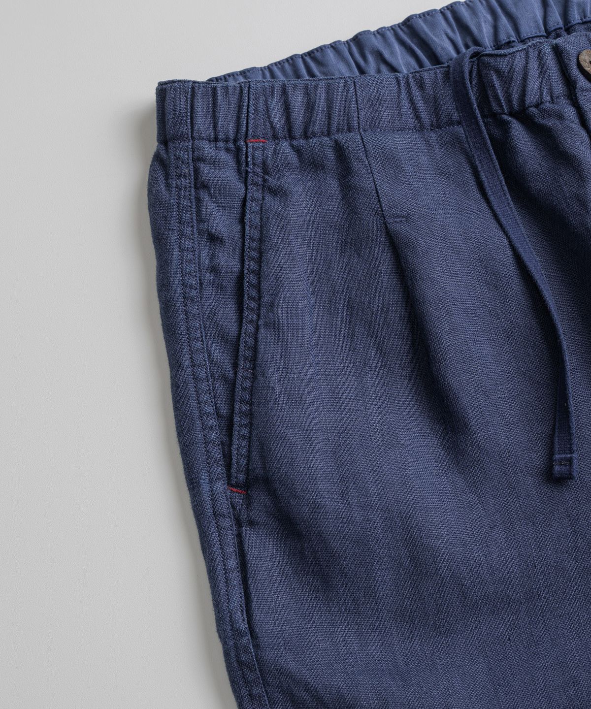 비헤비어(BEHEAVYER) DYED LINEN EASY 1/2 TROUSERS indigo