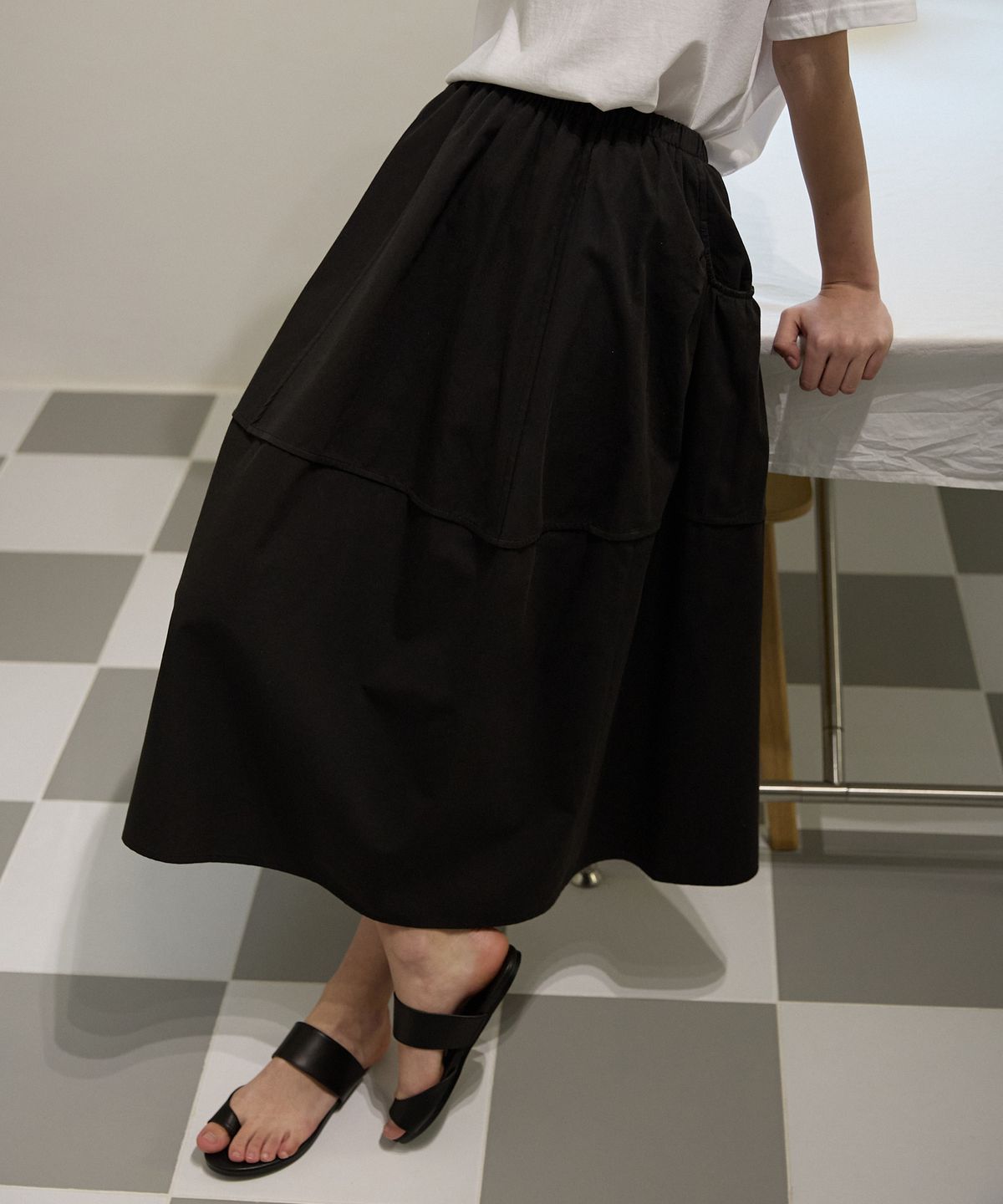 오픈도어스튜디오(OPENDOORSTUDIO) Balloon rc skirt Black