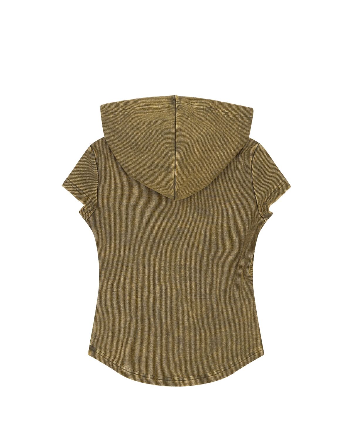 오디너리 홀리데이(ORDINARY HOLIDAY) HALF SLEEVE PIGMENT SLIM LINE ZIP-UP [KHAKI]