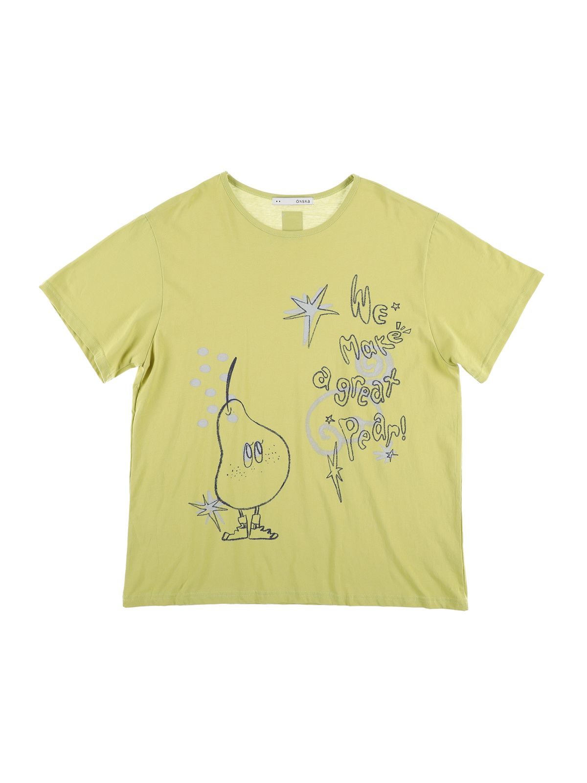 온스카(ONSKA) CRAYON FRUIT T-SHIRT (PEAR OLIVE)