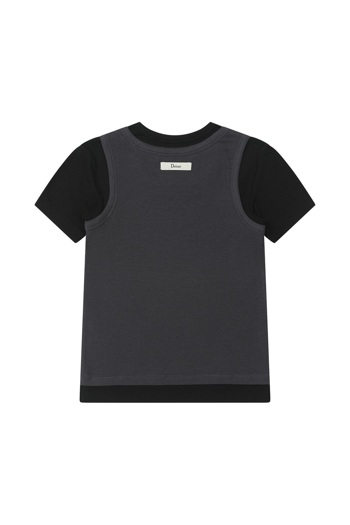 다이닛(DEINET) D-CONTRAST T-SHIRT IN CHARCOAL