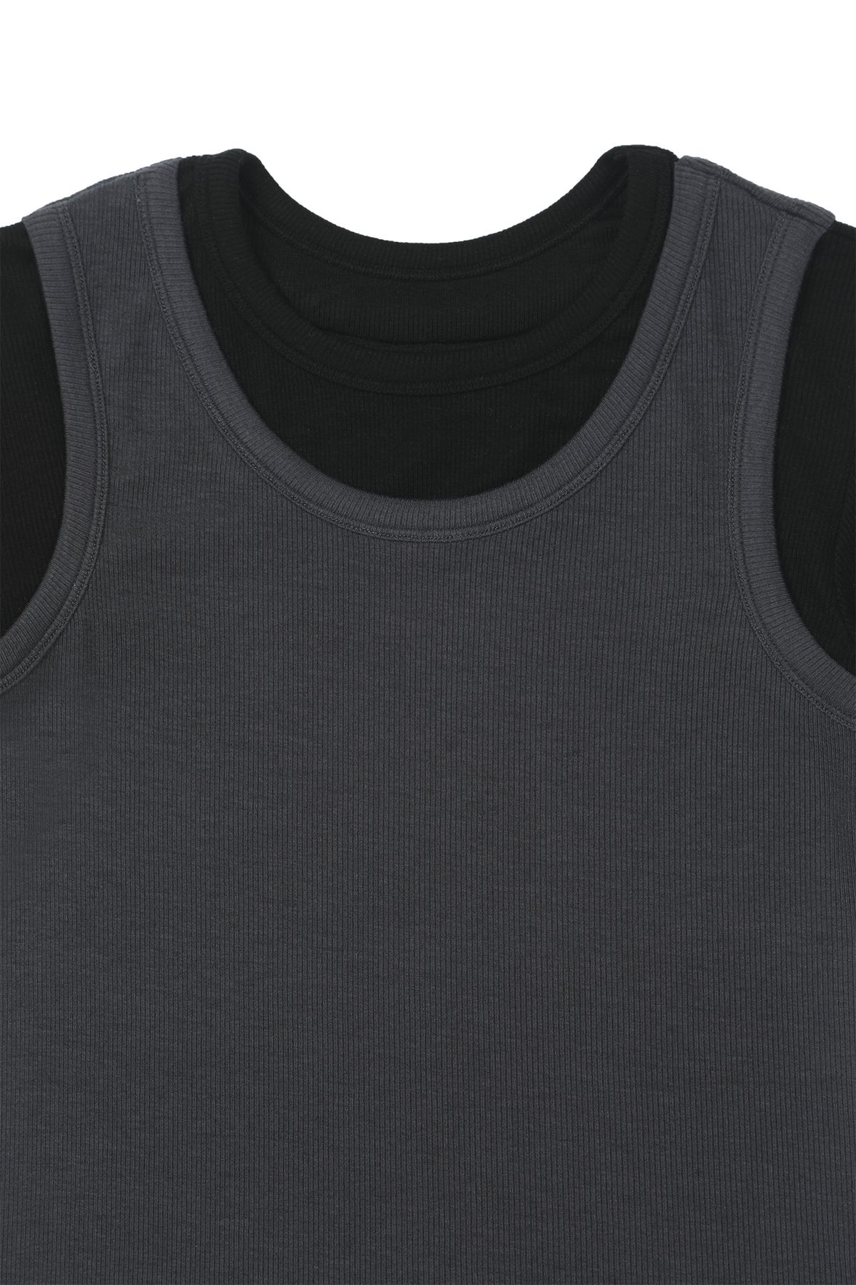 다이닛(DEINET) D-CONTRAST T-SHIRT IN CHARCOAL