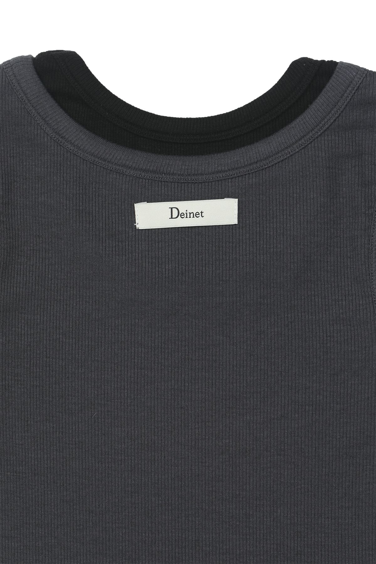 다이닛(DEINET) D-CONTRAST T-SHIRT IN CHARCOAL