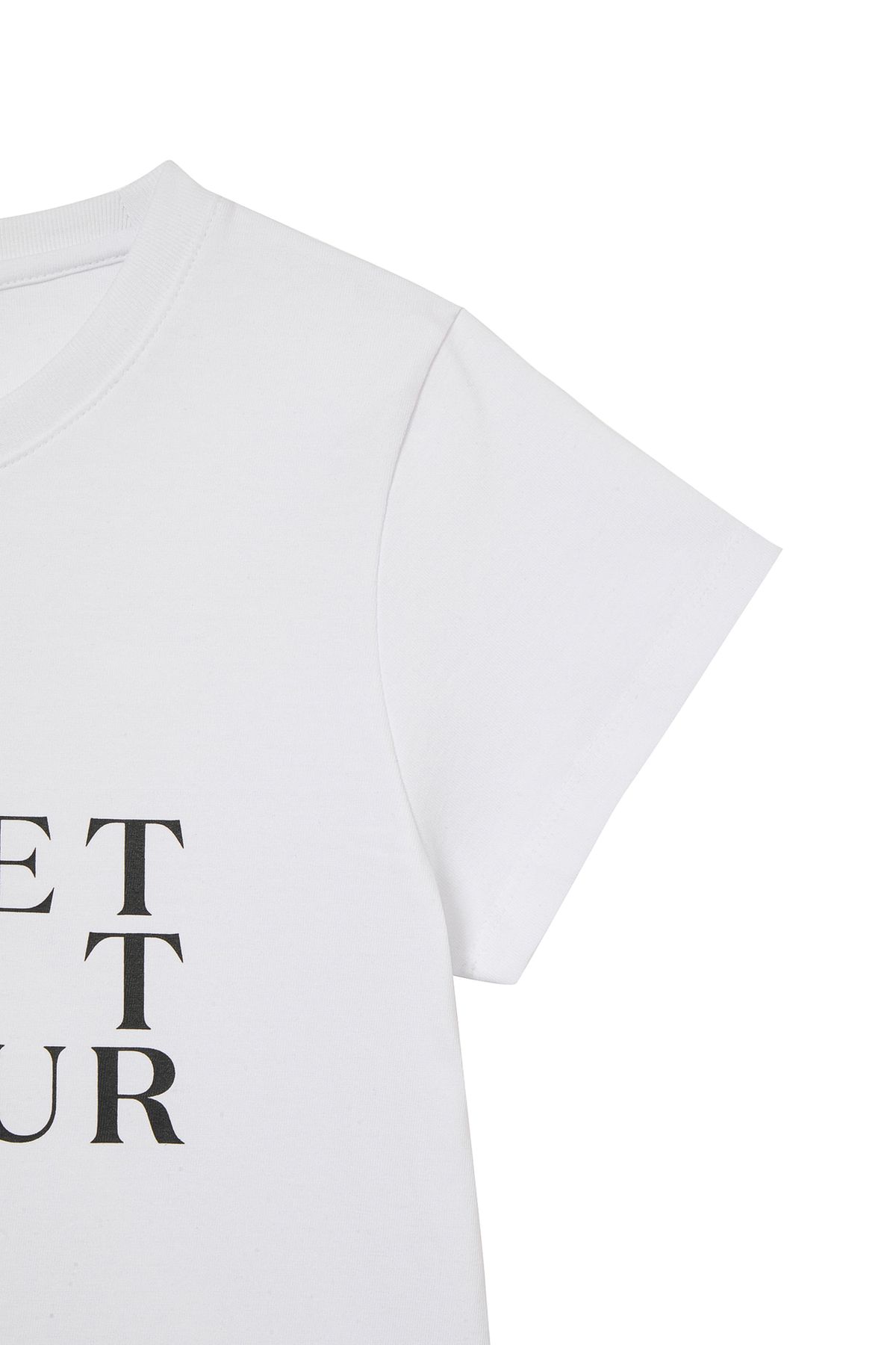 다이닛(DEINET) BI GRAPHIC SLIMSIZED T-SHIRT IN WHITE