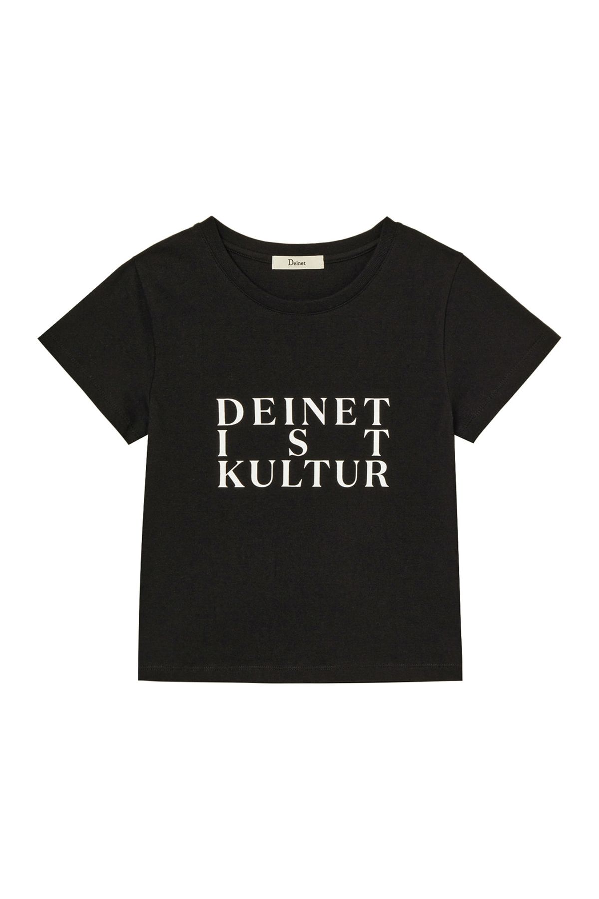 다이닛(DEINET) BI GRAPHIC SLIMSIZED T-SHIRT IN BLACK