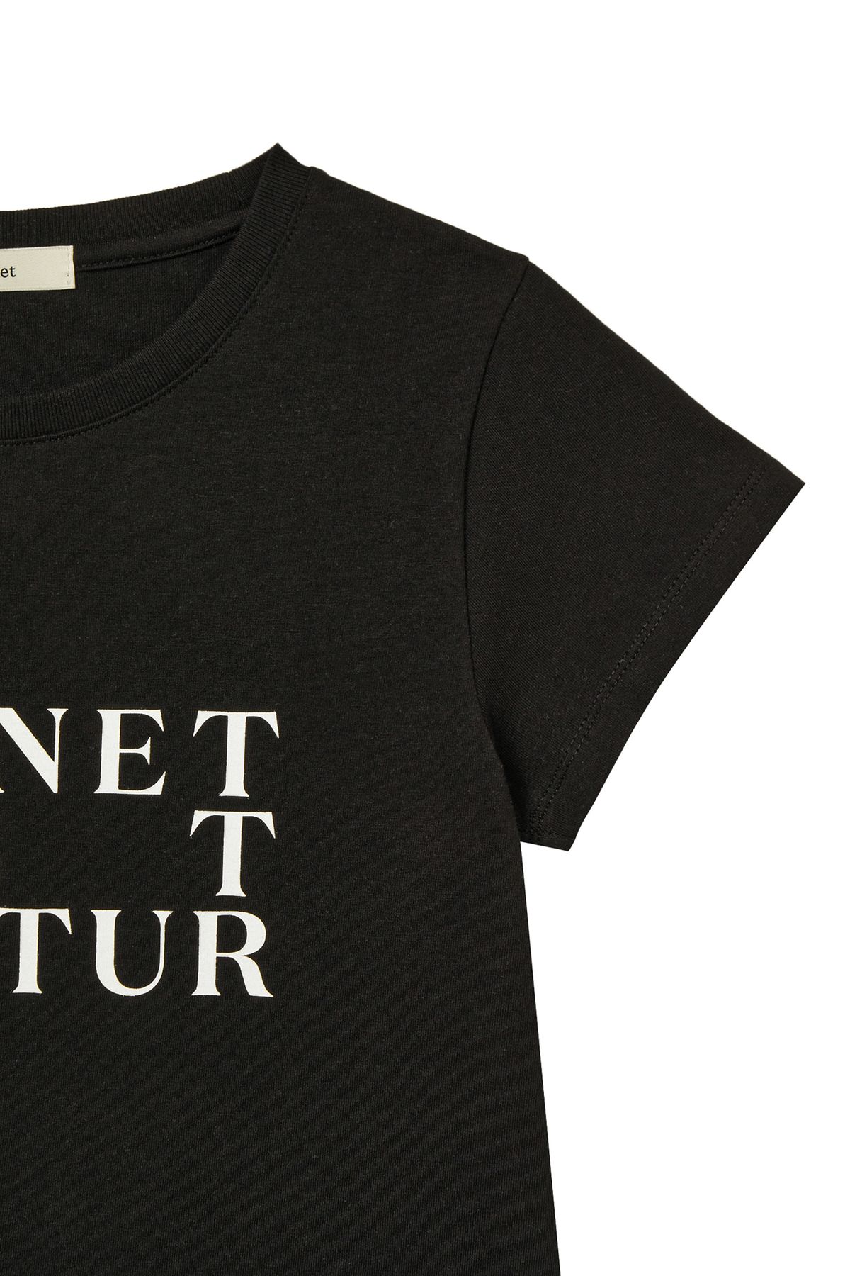 다이닛(DEINET) BI GRAPHIC SLIMSIZED T-SHIRT IN BLACK