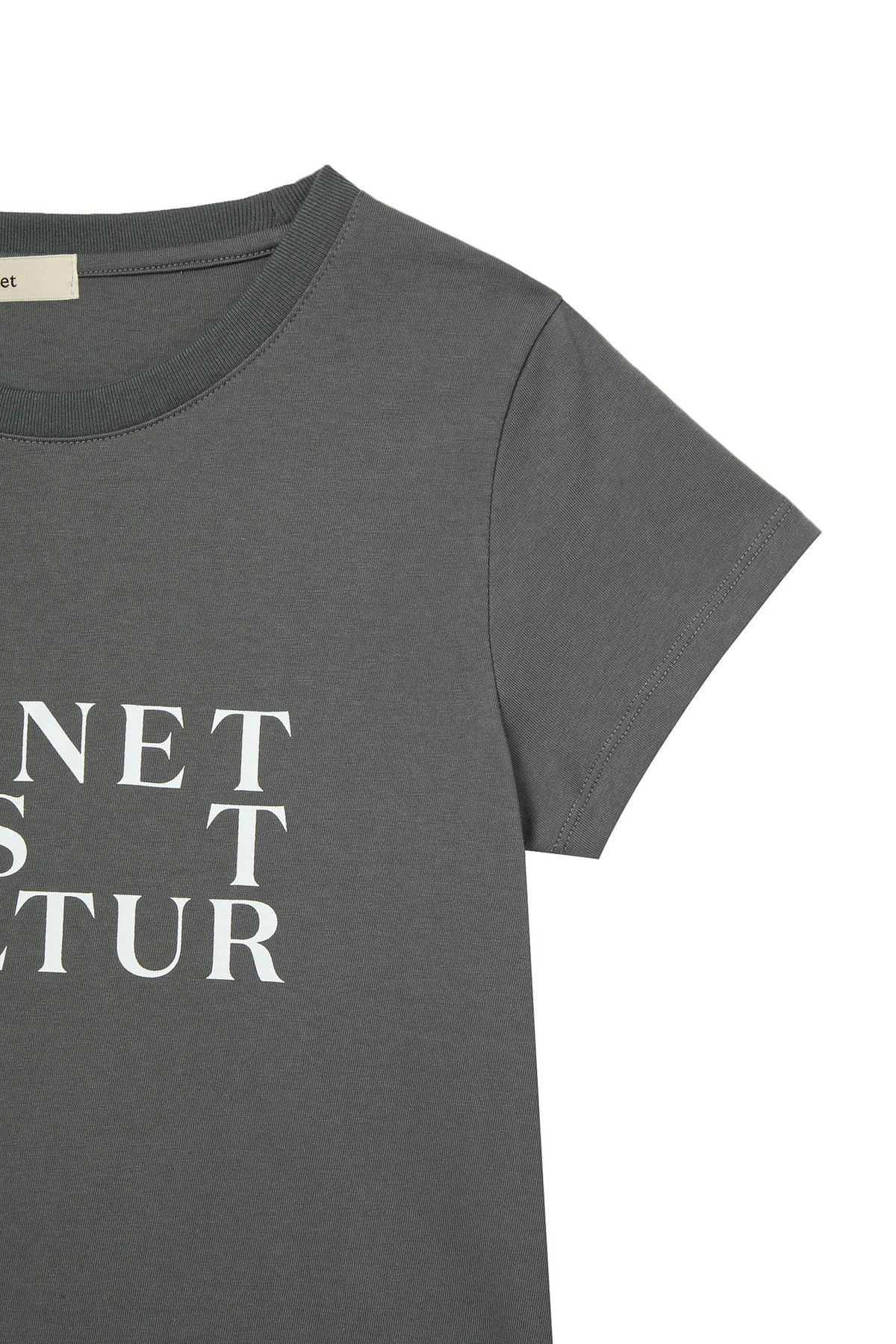 다이닛(DEINET) BI GRAPHIC SLIMSIZED T-SHIRT IN CHARCOAL