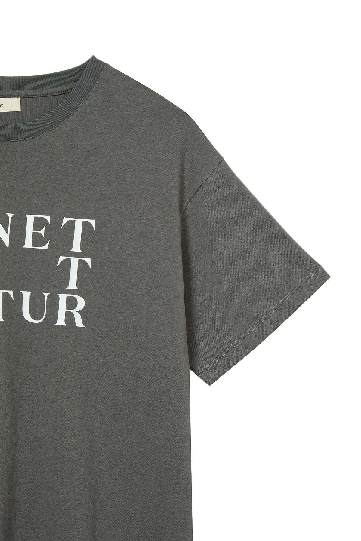 다이닛(DEINET) BI GRAPHIC OVERSIZED T-SHIRT IN CHARCOAL