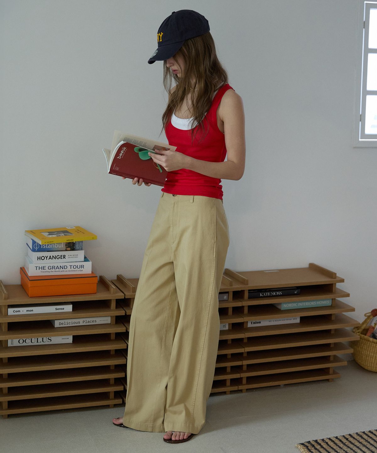 오픈도어스튜디오(OPENDOORSTUDIO) Basic back point pants Beige