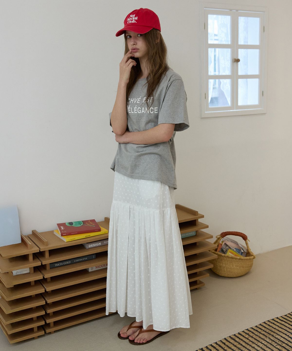 오픈도어스튜디오(OPENDOORSTUDIO) Embroidery flare skirt Ivory