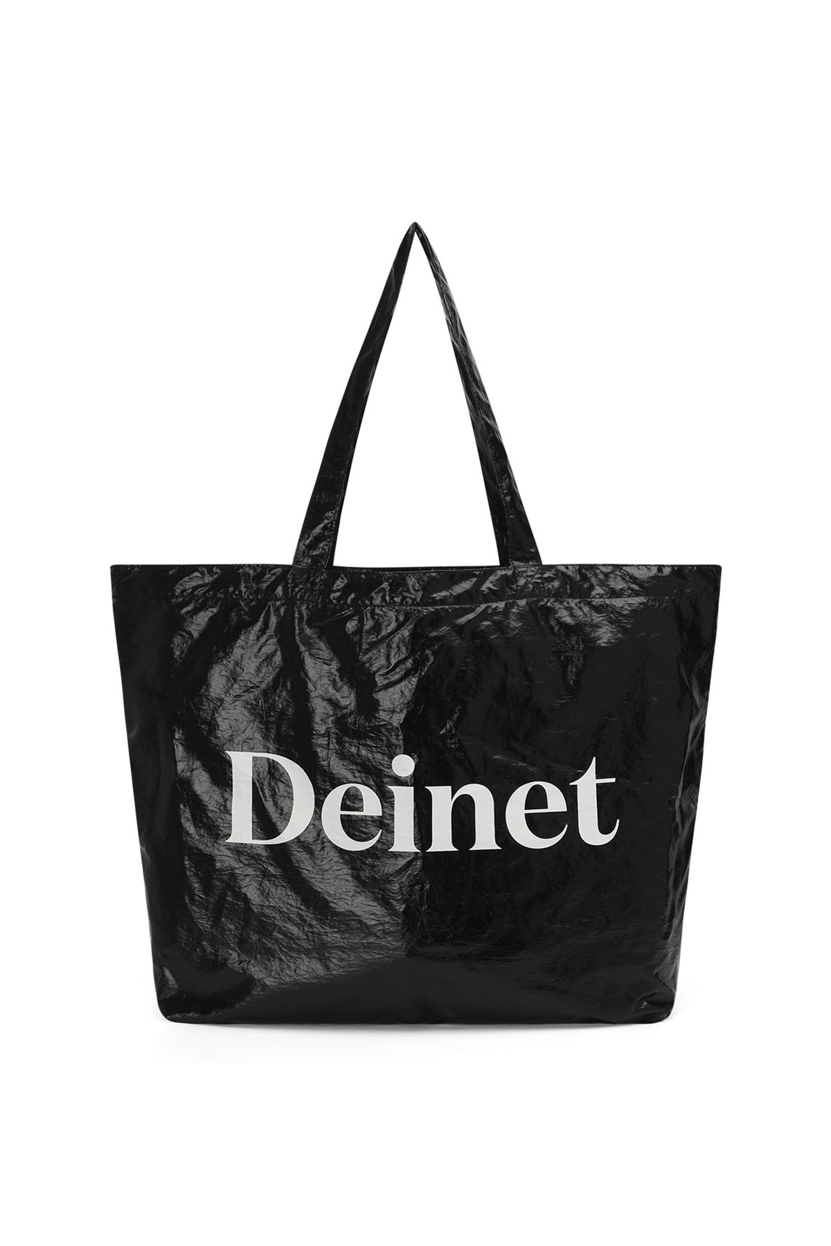 다이닛(DEINET) ESSENTIAL LOGO SHOULDER BIG BAG IN BLACK